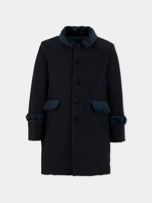 Cappotto blu per bambino,Patachou,PAP CA4133380 360