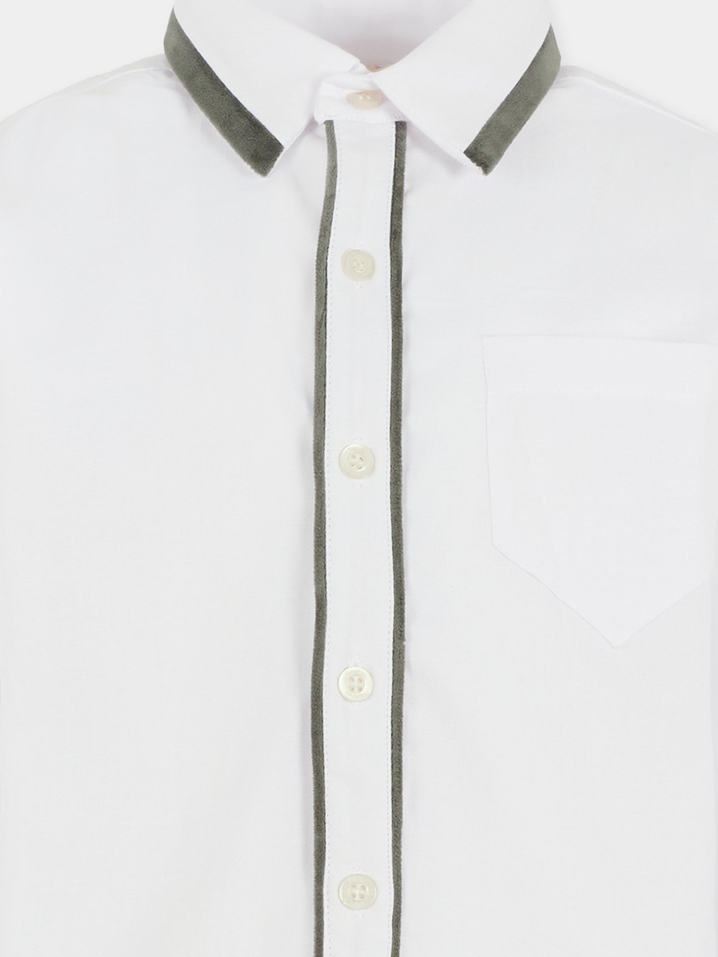 Camicia bianca per bambino con dettagli in velluto,Patachou,PAP CM4133384 510