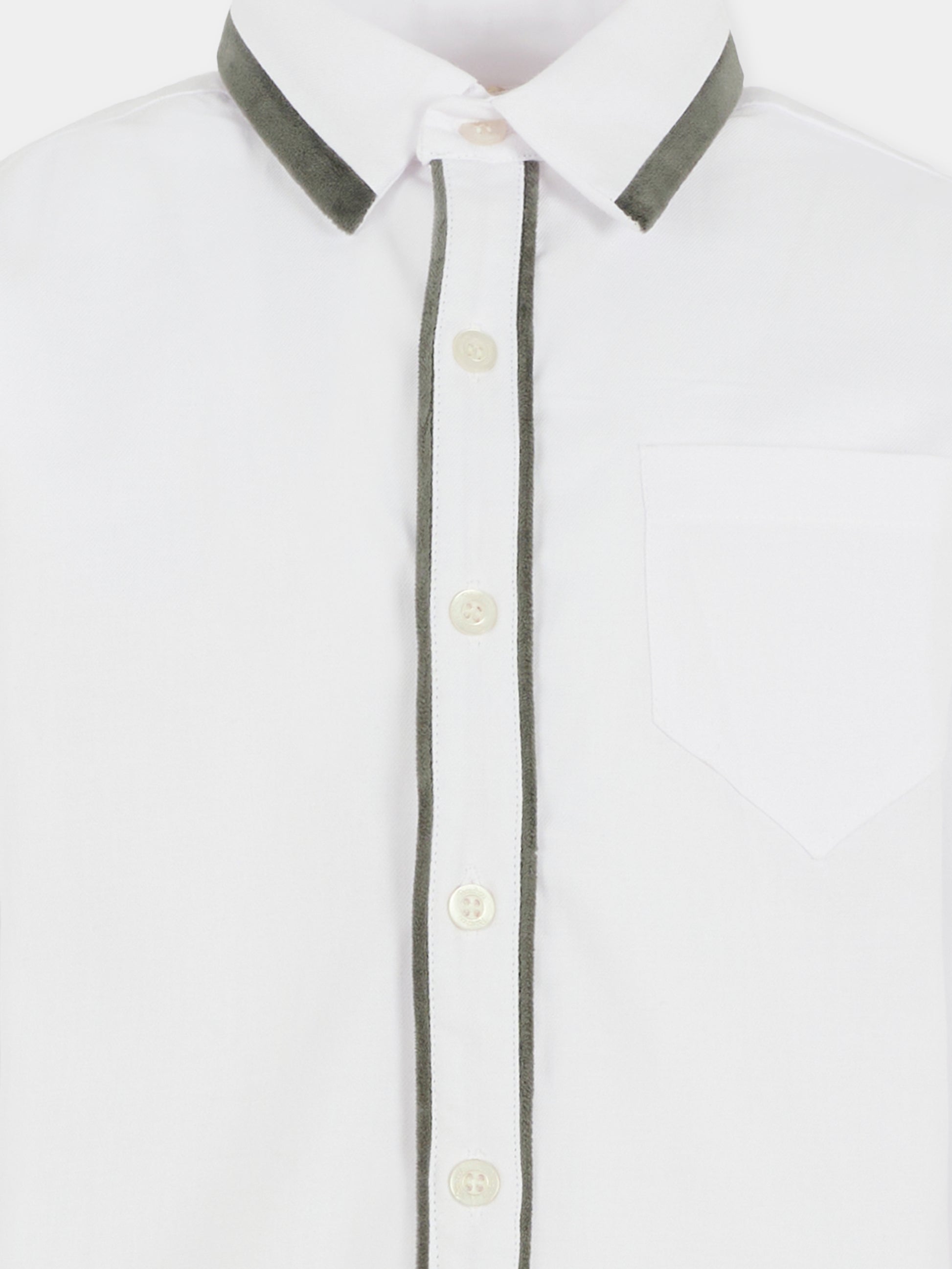 Camicia bianca per bambino con dettagli in velluto,Patachou,PAP CM4133384 510