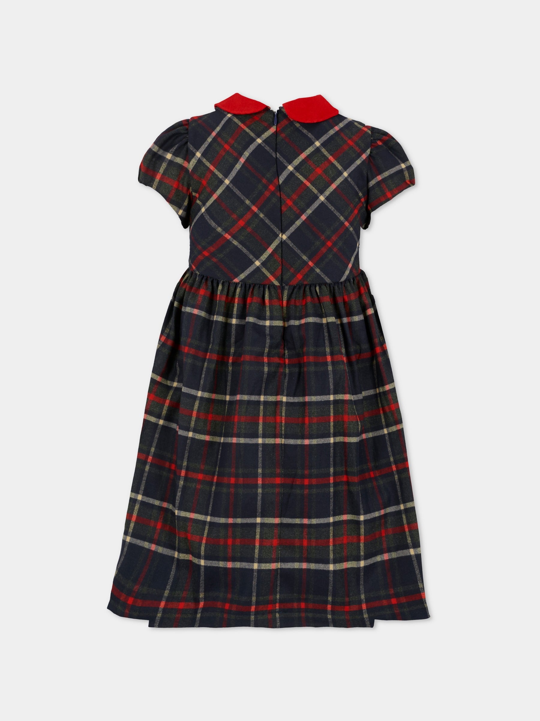 Vestito blu per bambina con patch,Patachou,PAP VET4133260 Z0133