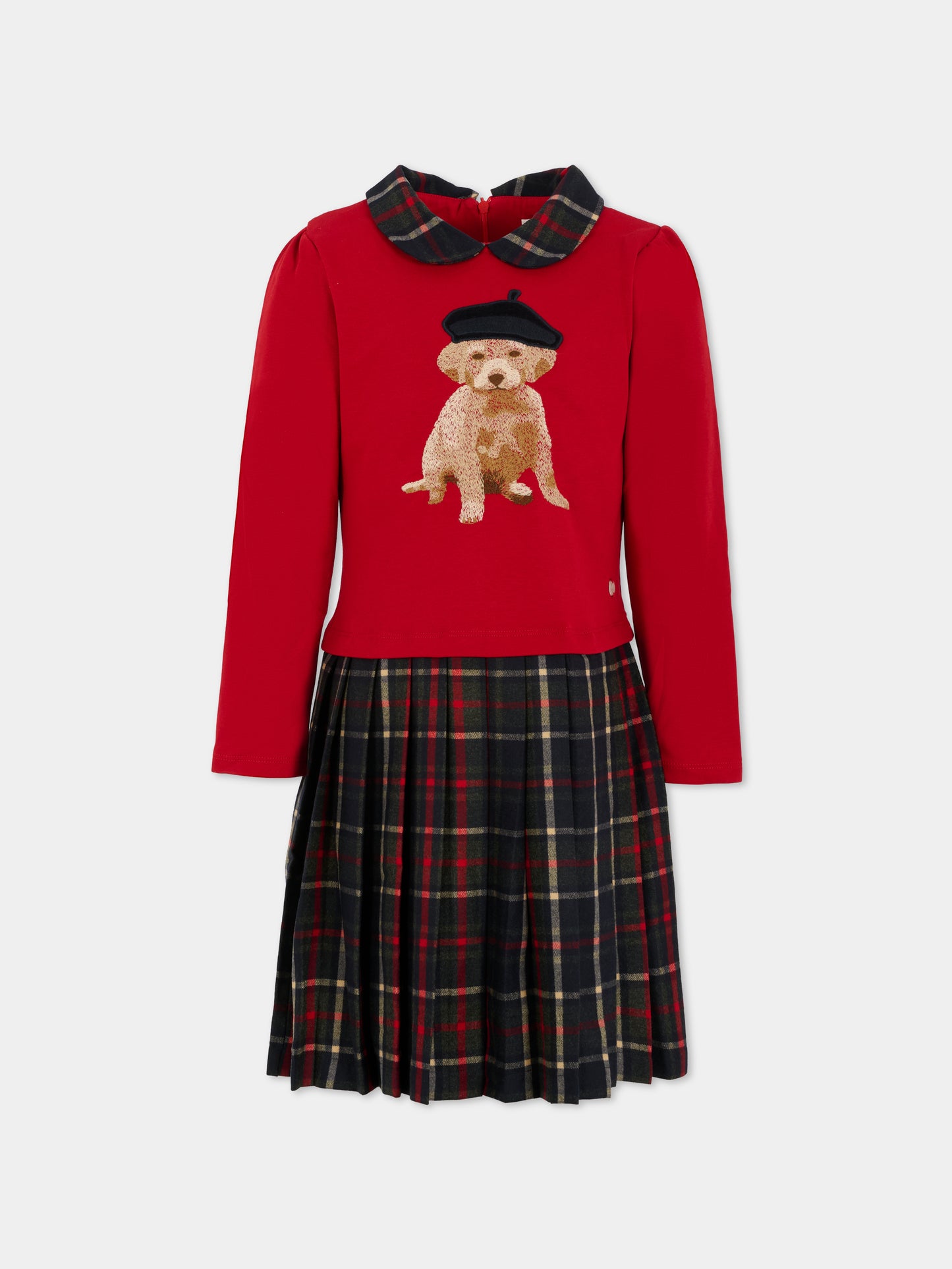 Vestito rosso per bambina con cane,Patachou,PAP VET4133261 960