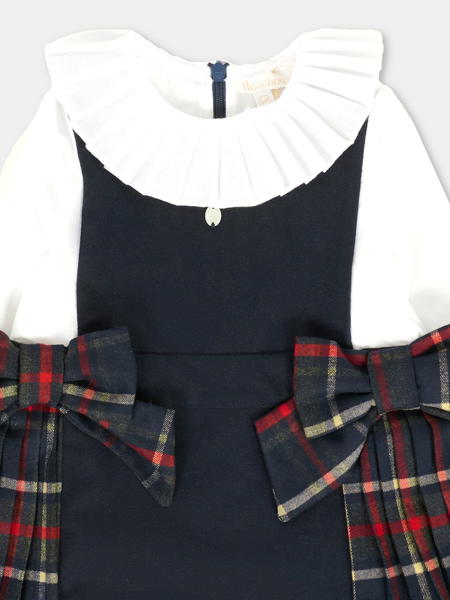 Vestito blu per neonata con fiocchi,Patachou,PAP VET4133264 360