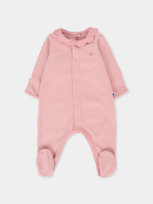 Tutina rosa per neonata con cuore,Petit Bateau,A0DQR 01