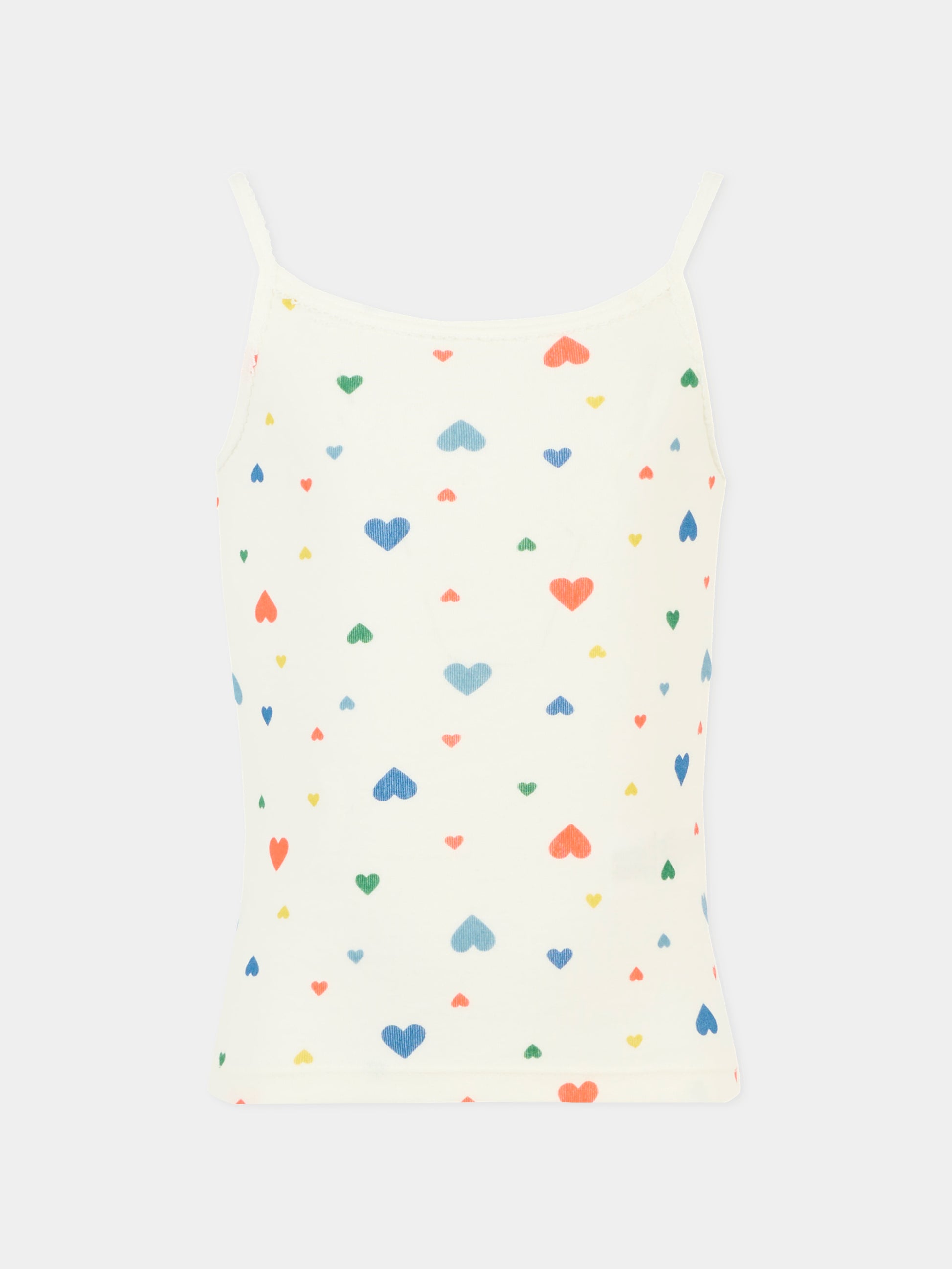 Set canotte multicolor per bambina con cuori,Petit Bateau,A0E78 00