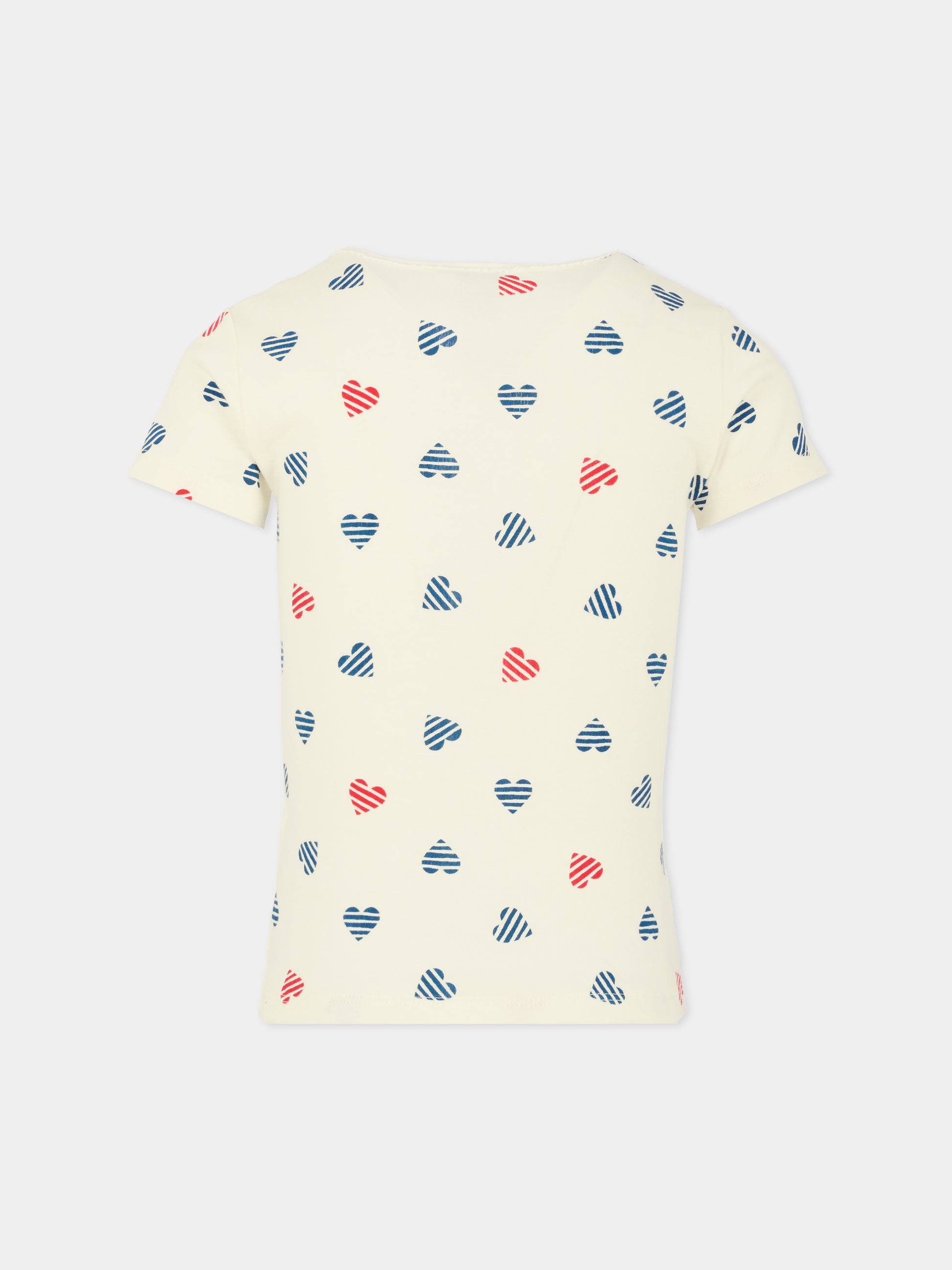 Set canottiere bianche per bambina con cuori,Petit Bateau,A0D2C 00