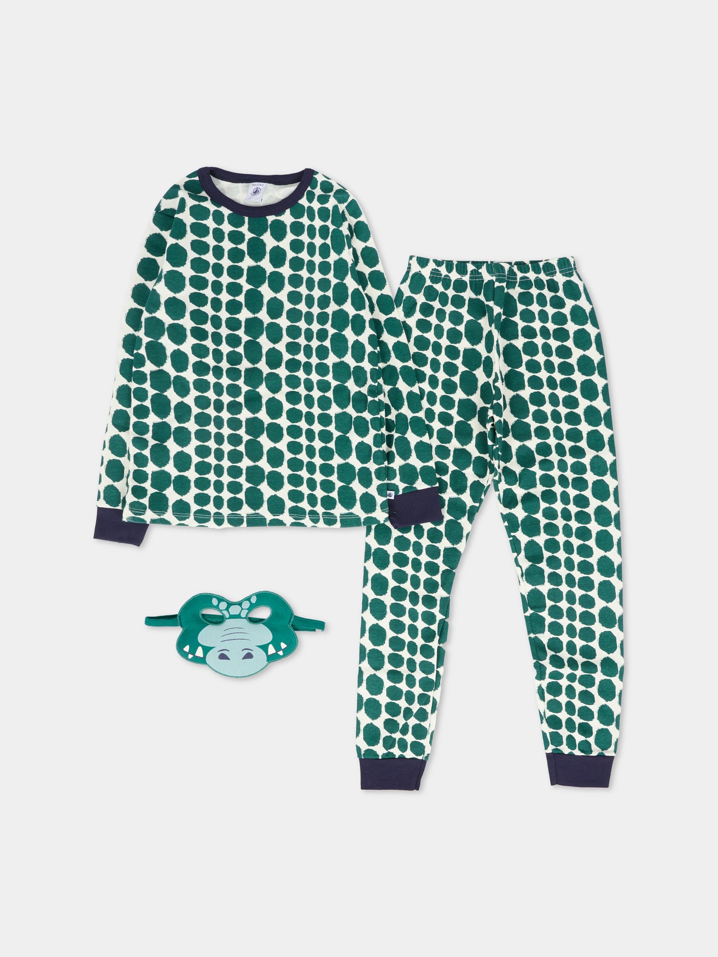 Pigiama verde per bambino con maschera,Petit Bateau,A0DQX 01