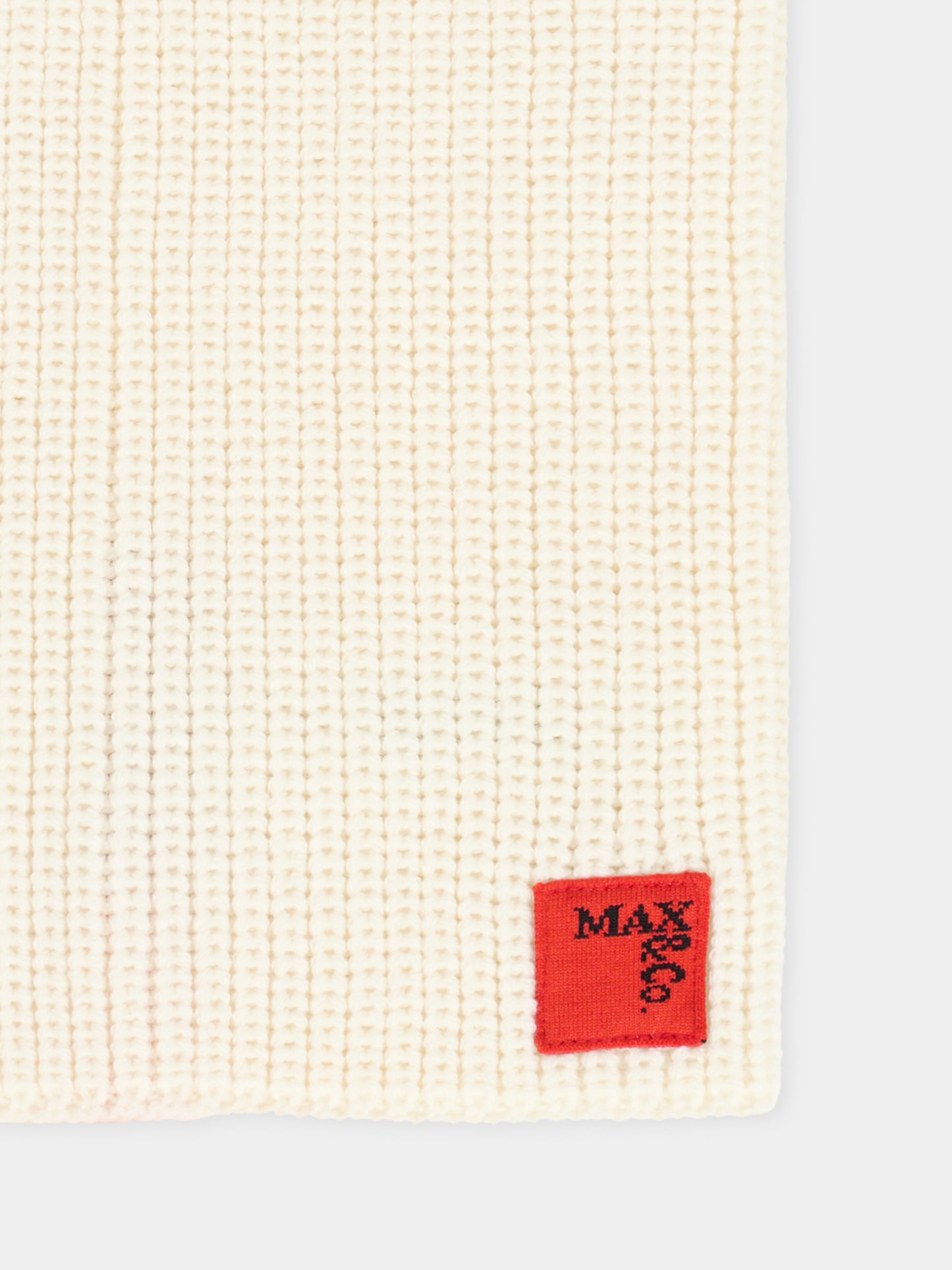 Sciarpa avorio per bambina con logo,Max&co,MX0244-MX048-MX102