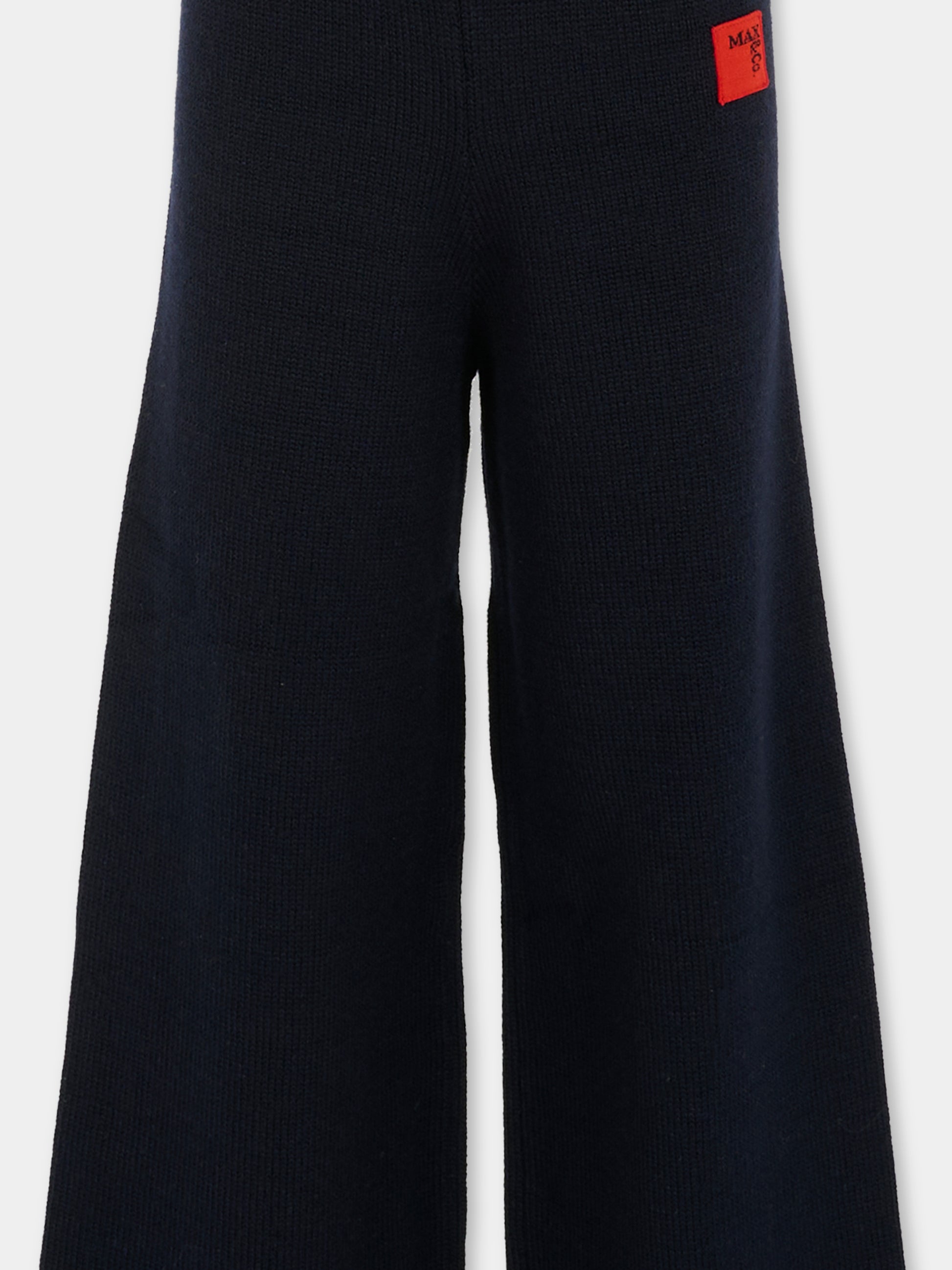 Pantaloni blu per bambina con patch,Max&co,MX0257-MX043-MX853