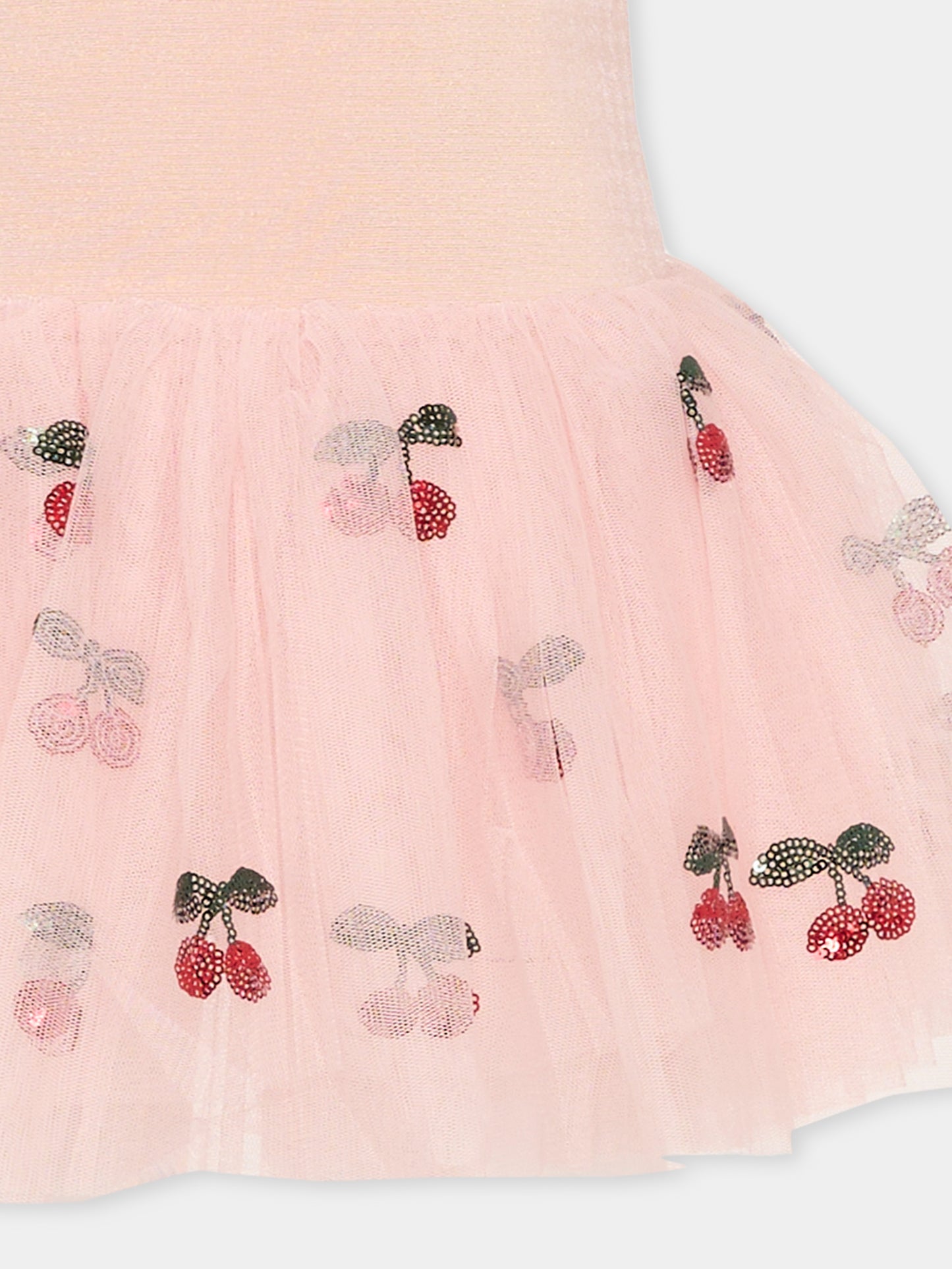 Vestito rosa per bambina con ciliegie,Konges Sløjd,KS103900 EVENING SAND