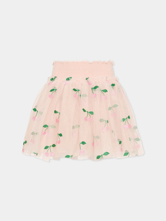 Gonna rosa per bambina con ciliegie,Konges Sløjd,KS104021 MA GRANDE CERISE PINK GLITTER