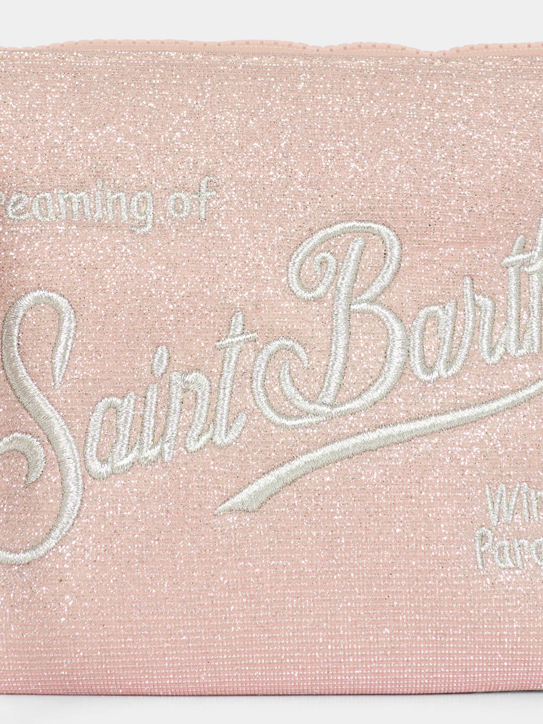 Pochette Aline rosa per bambina con logo e paillettes,Mc2 Saint Barth,ALI0026 - 00242I