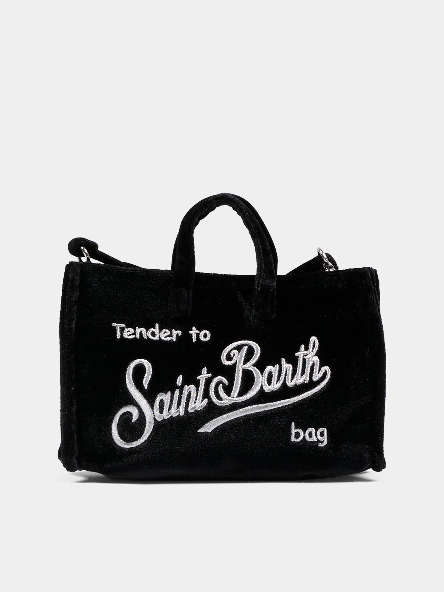 Borsa porta cellulare nera per bambina con logo,Mc2 Saint Barth,PHONE008 - 00207I