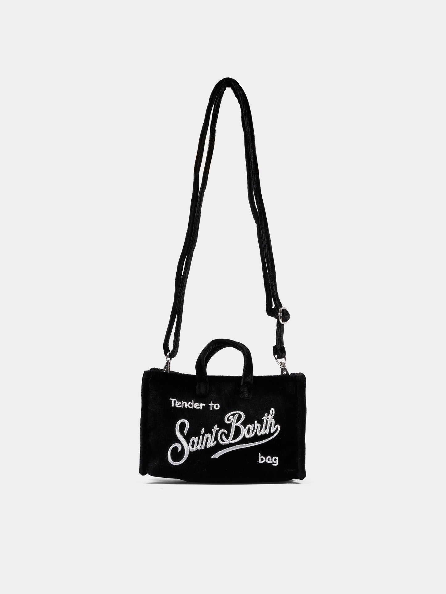 Borsa porta cellulare nera per bambina con logo,Mc2 Saint Barth,PHONE008 - 00207I