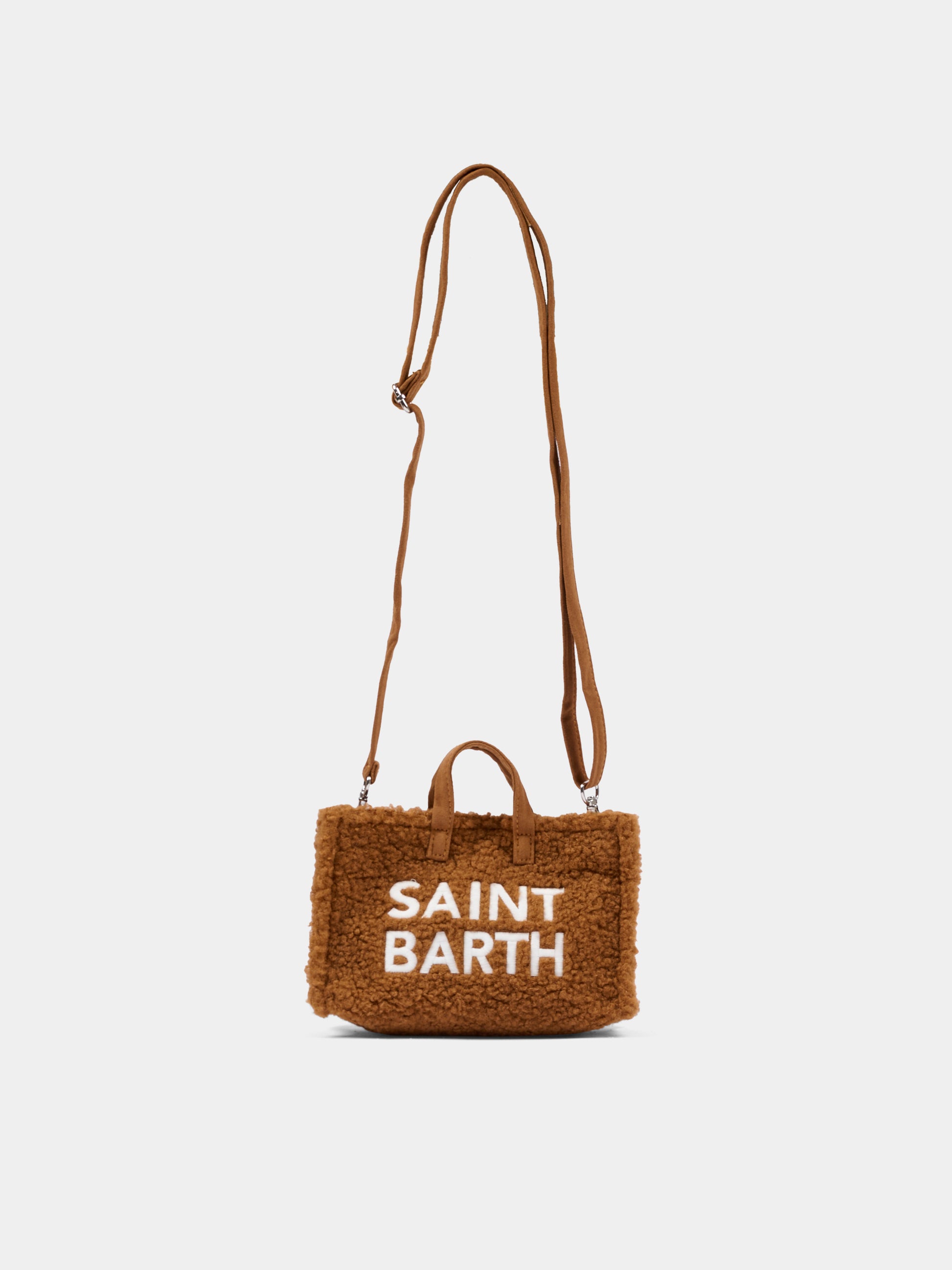 Borsa portacellulare marrone per bambina con logo,Mc2 Saint Barth,PHONE004 - 00221I