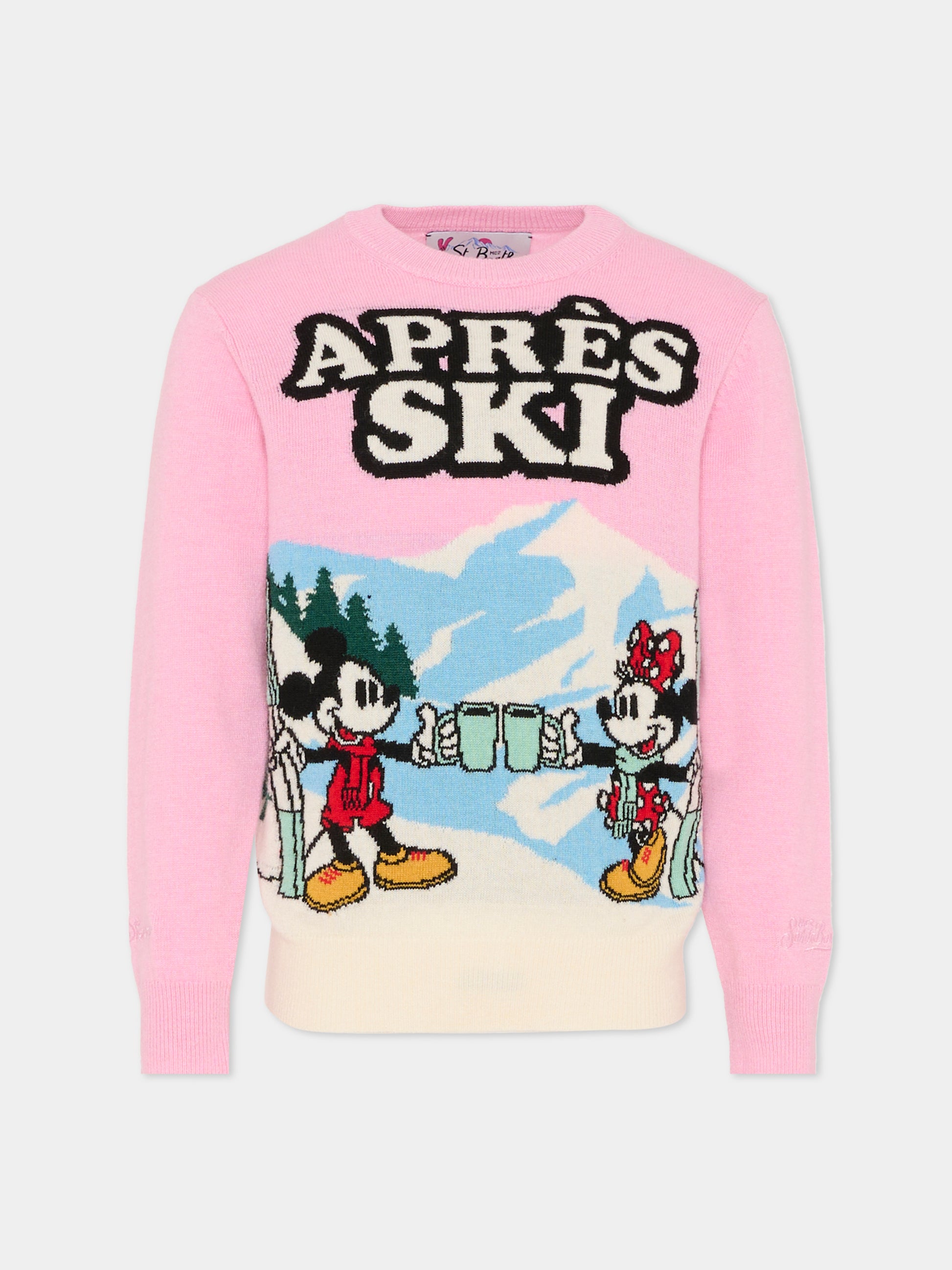 Maglione rosa per bambina con Topolino e Minnie,Mc2 Saint Barth,PRC0007 - 02249I