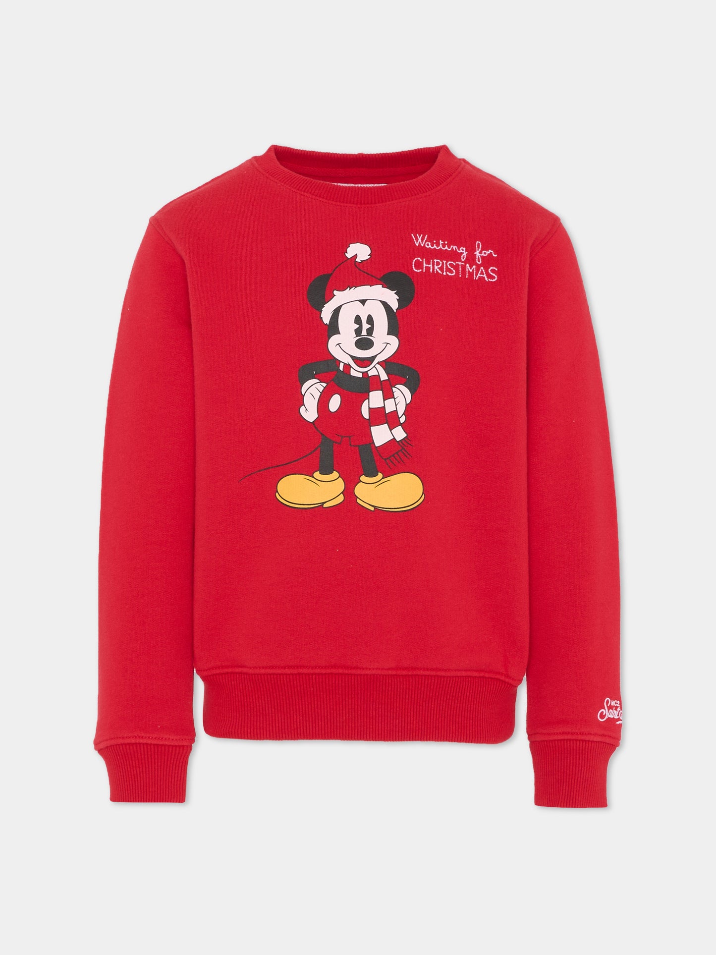 Felpa rossa per bambino con Topolino,Mc2 Saint Barth,HUT0004 - 01736I