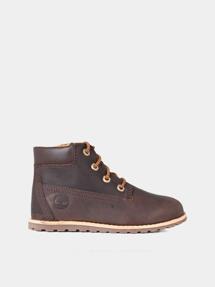 Anfibi marroni per bambini con logo,Timberland,TB1A2NC39311