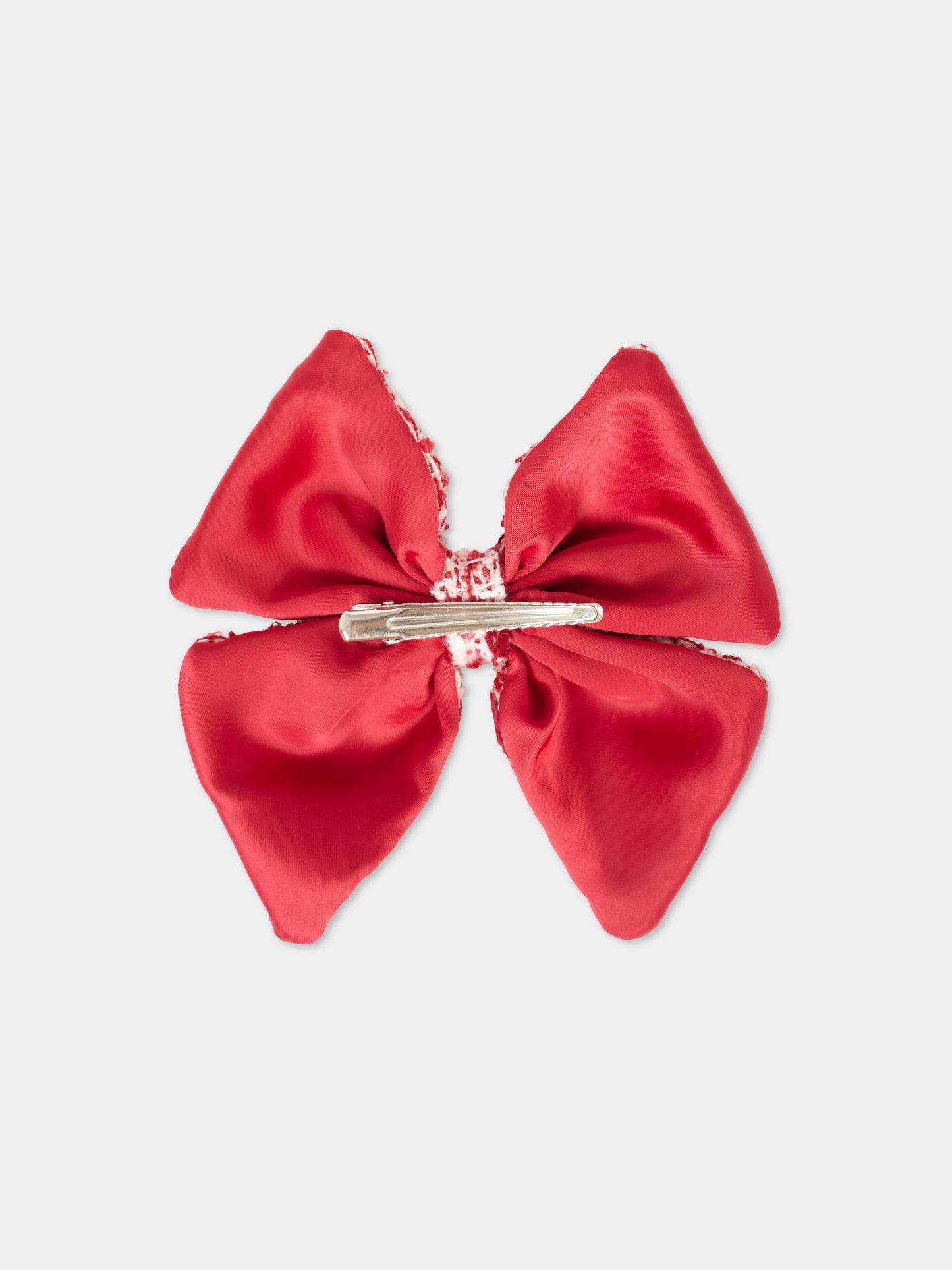 Fermaglio bordeuax per bambina con fiocco,Self-portrait,AW25-734-BU