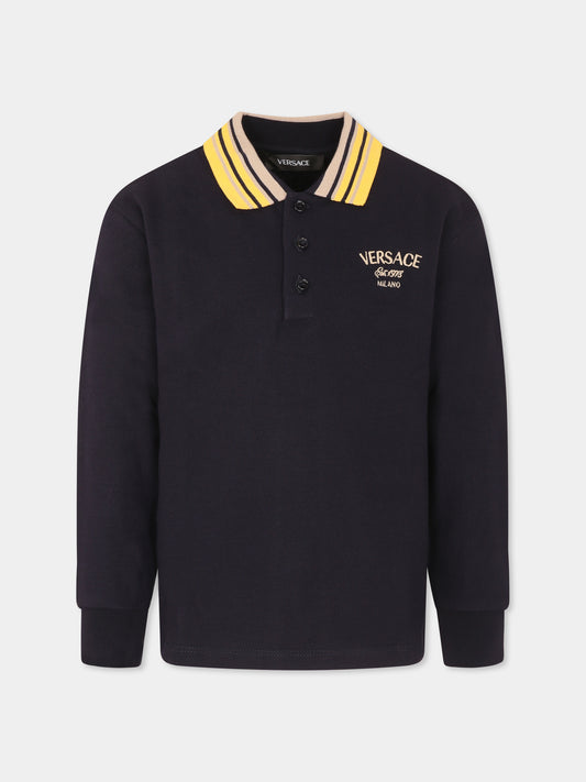 Polo blu per bambino con logo,Versace,1018281 1A13072 2UV70