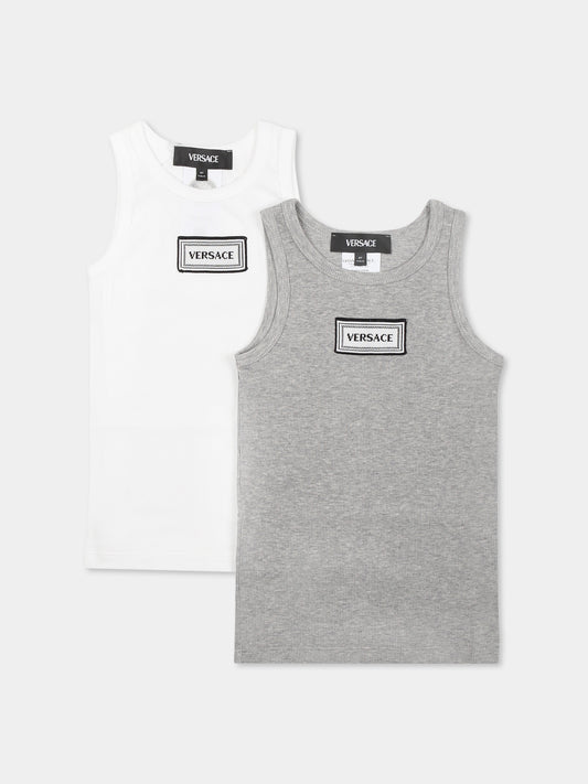 Multicolor tank top set for boy with logo