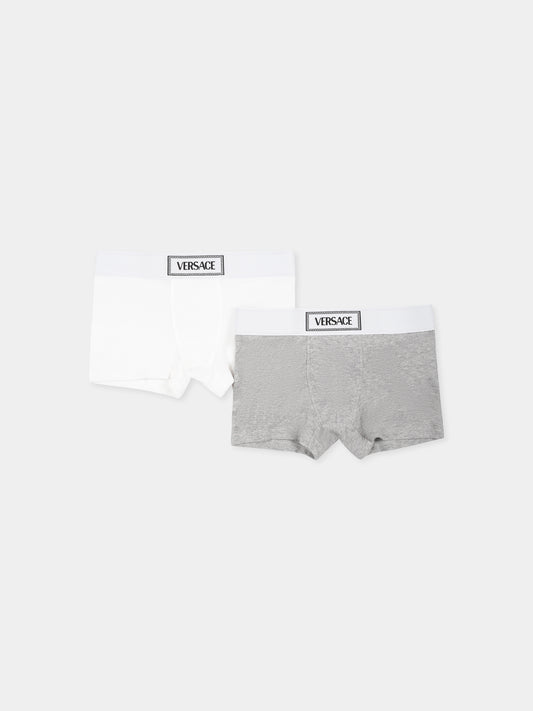 Set boxer multicolor per bambino con logo '90s vintage,Versace,1018786 1A13344 2W240