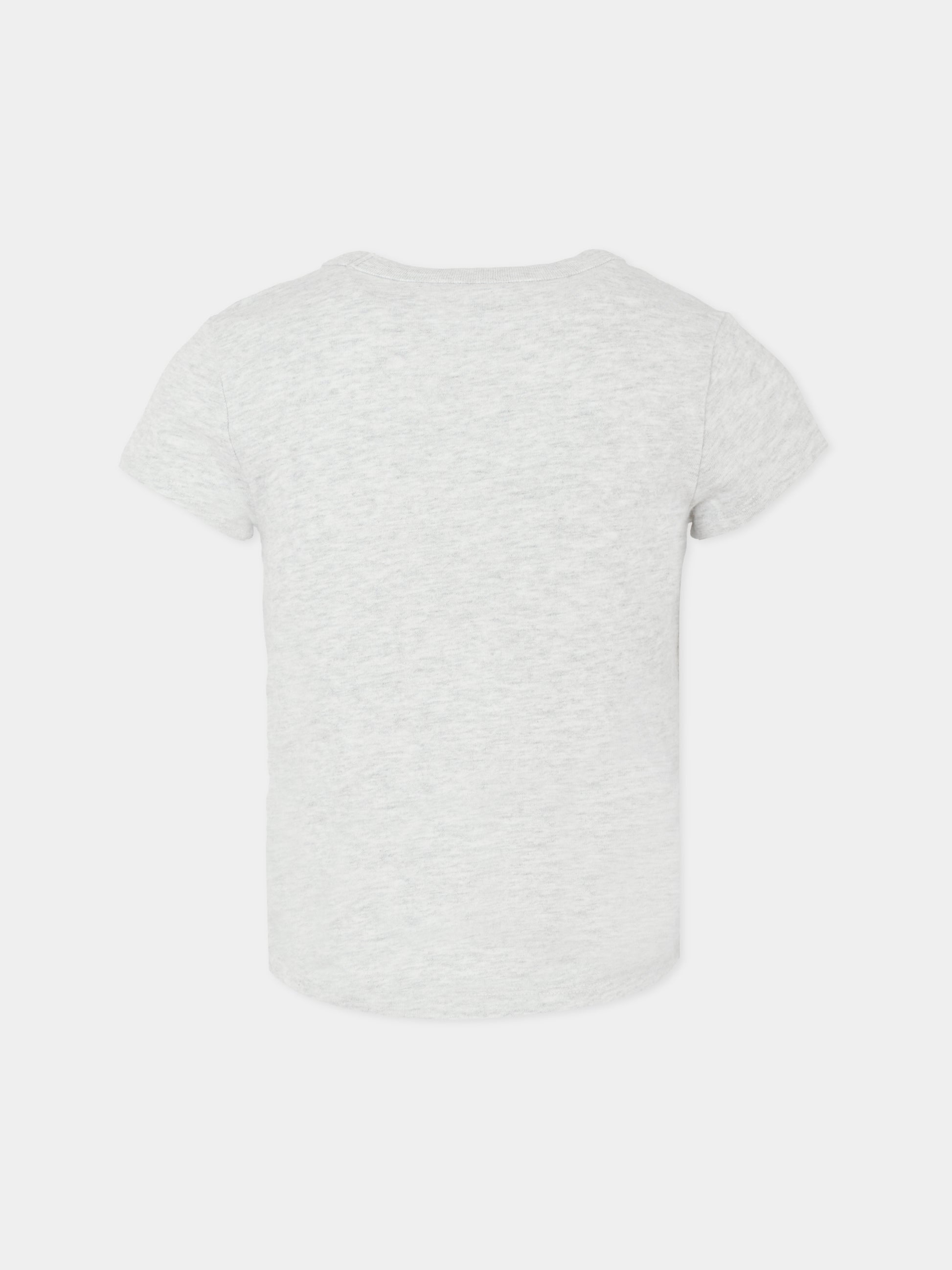 T-shirt grigia per bambina con cuore e logo,Abercrombie & Fitch,AF43AH35 43AH35 GH3