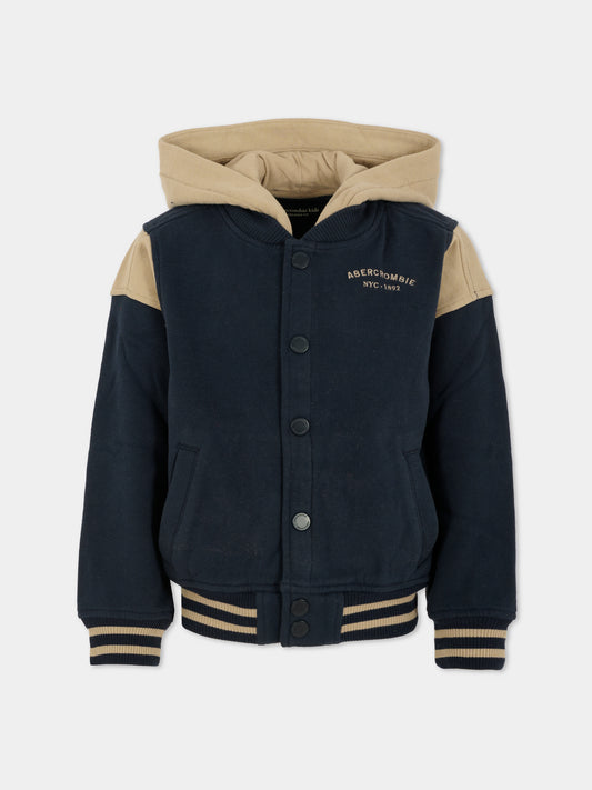 Bomber blu per bambino con logo,Abercrombie & Fitch,AF93AF44 93AF44 U3K
