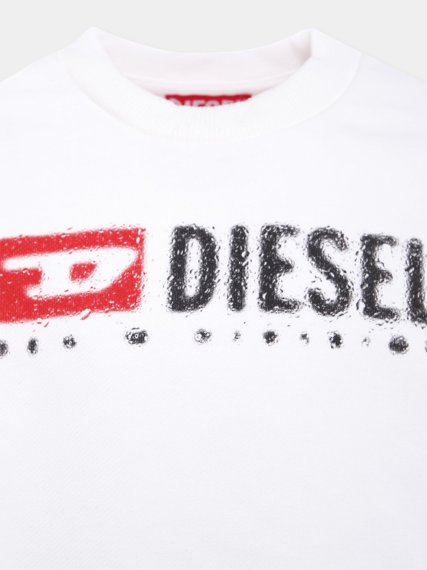 Felpa bianca per bambino con logo,Diesel,J02483-KYAZ3-K100