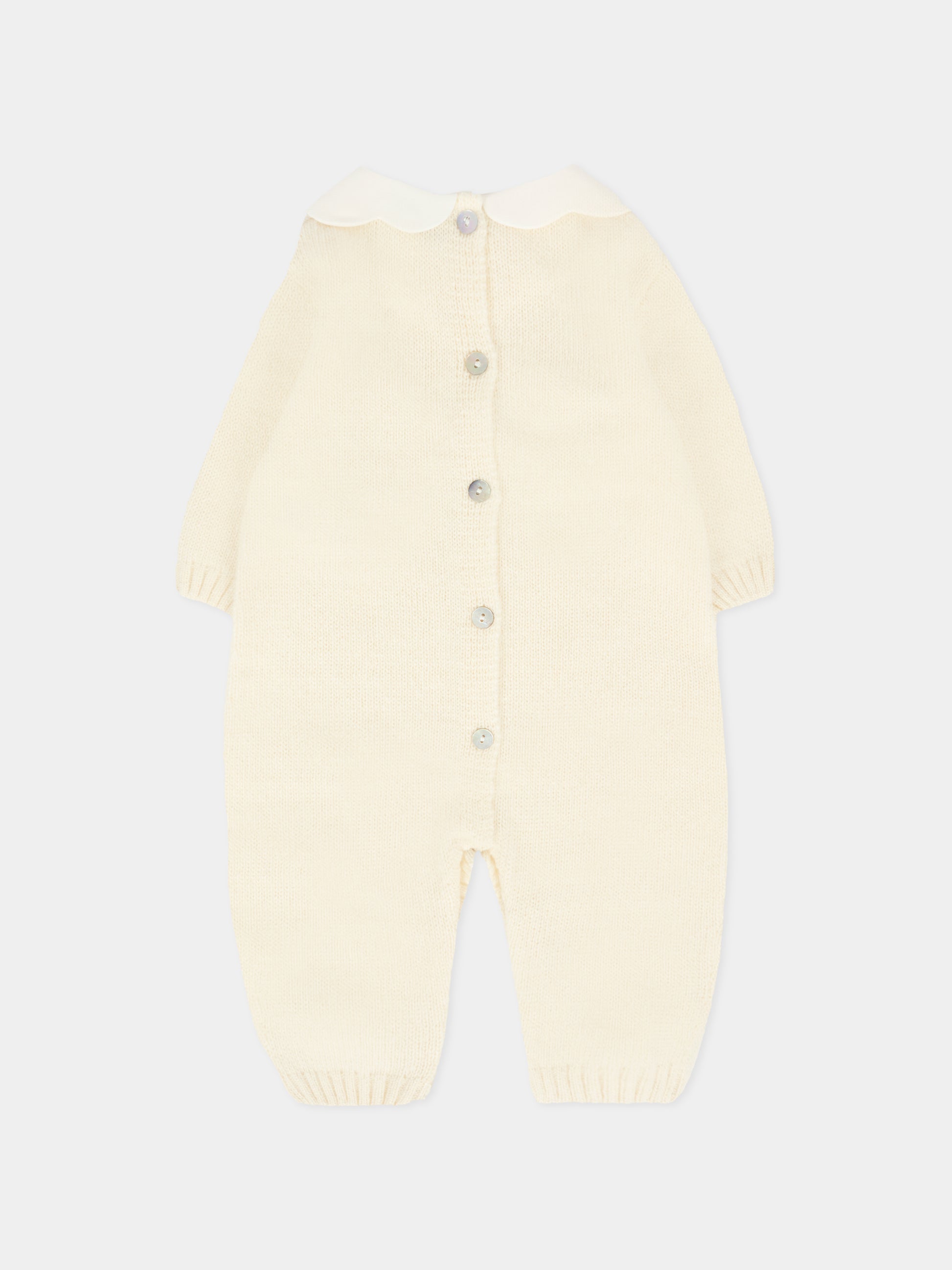 Tutina avorio per neonati con fiocchi,J.o. Milano,561D1 PANNA