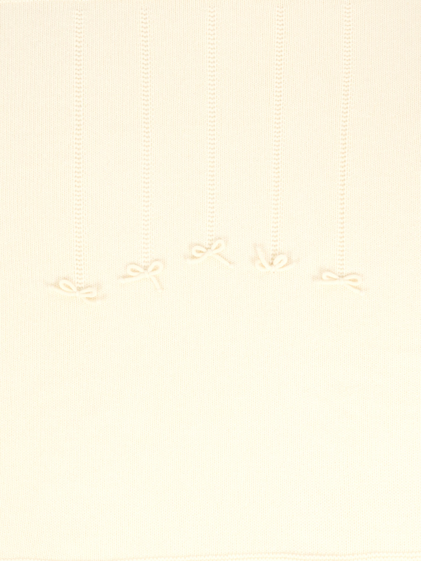 Coperta avorio per neonati con fiocchi,J.o. Milano,568D1 PANNA