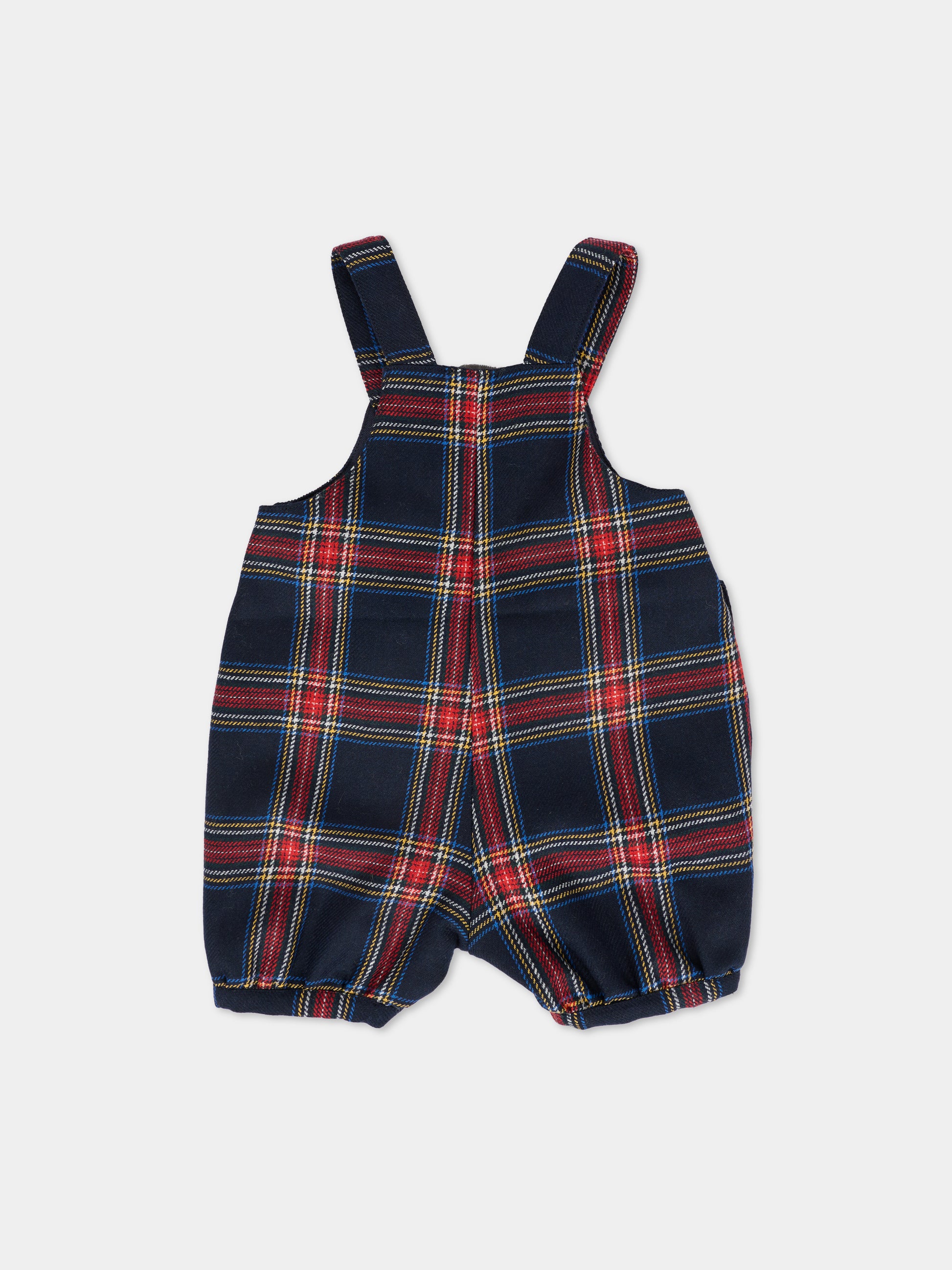 Salopette blu in tartan per neonato,J.o. Milano,565C1 SCOZZESE BLU