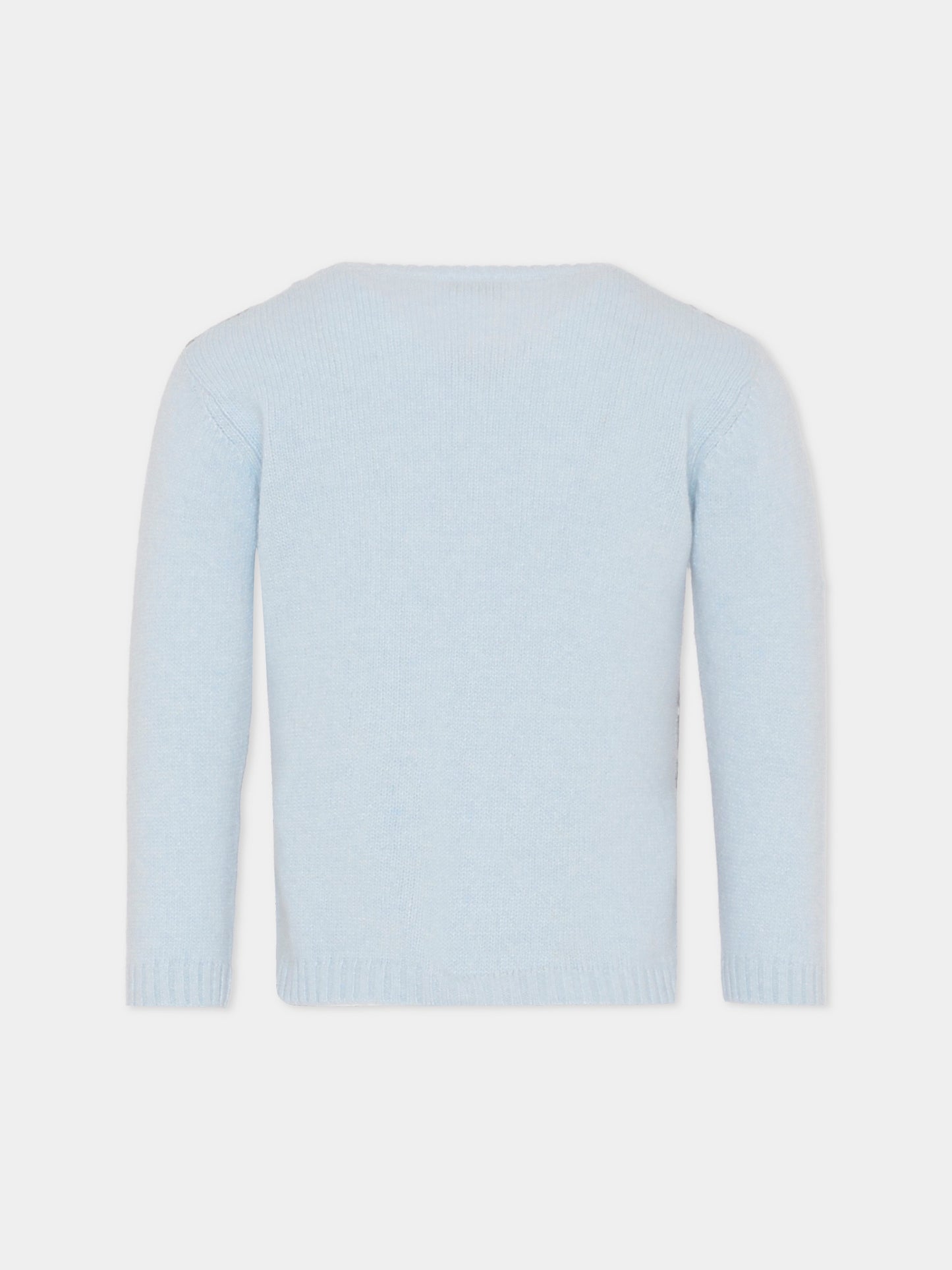 Maglione celeste per neonato con  motivo a rombi,J.o. Milano,563F2 CIELO