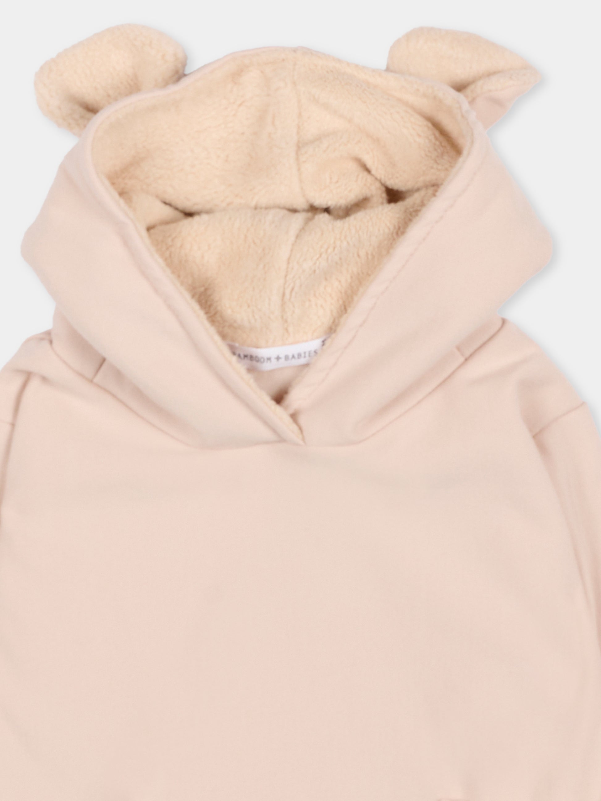 Felpa rosa per neonata con orecchie,Bamboom,1055 VINTAGE PINK