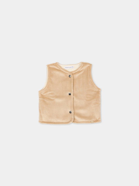 Gilet reversibile beige per neonati,Bamboom,1057 MOCHA SAND