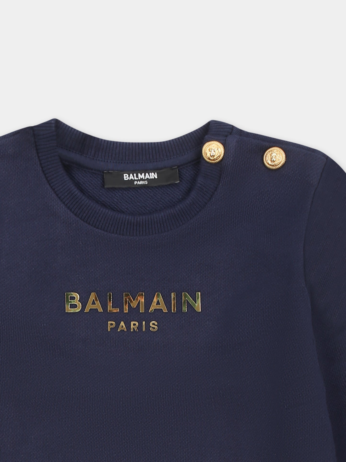 Felpa blu per neonati con logo,Balmain Kids,BU4620 Z0001 649OR