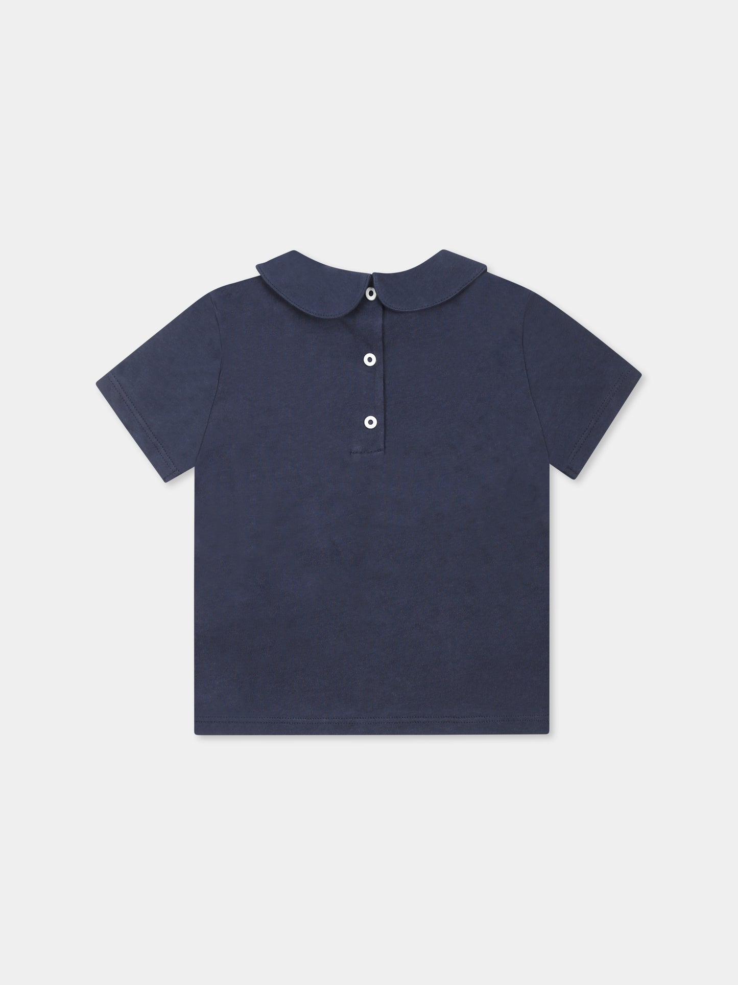 T-shirt blu per neonata con logo,Balmain Kids,BU8561 Z1751 649