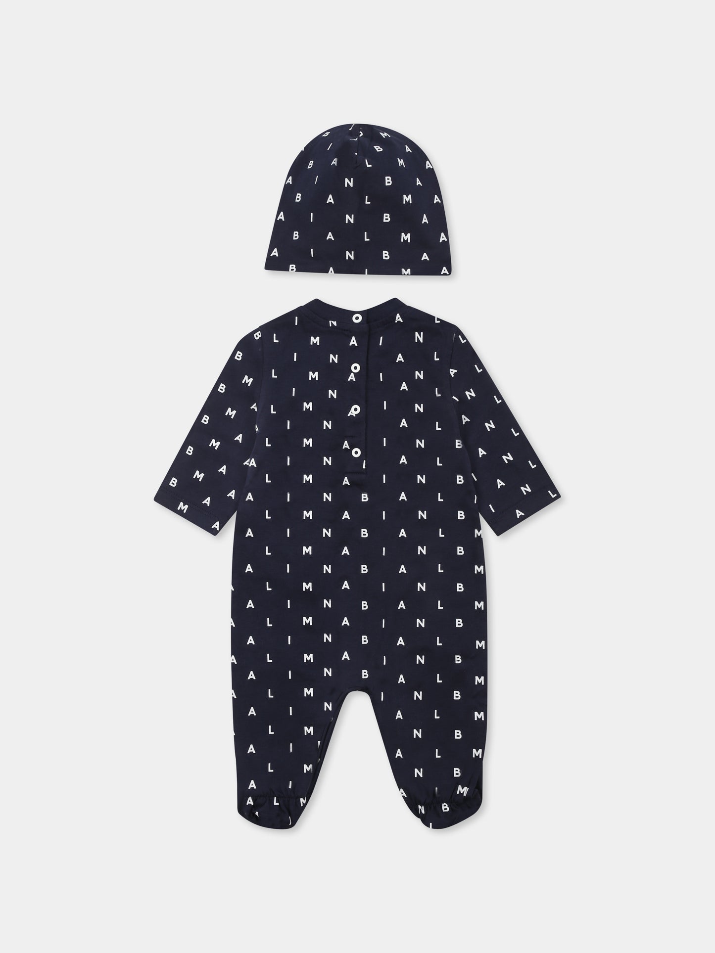 Set tutina blu per neonati con logo,Balmain Kids,BUB58A Z1916 649BC