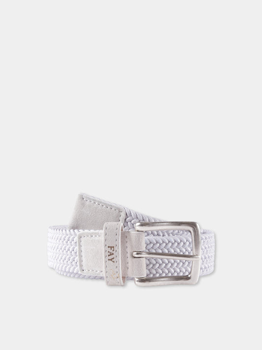 White belt for boy with logo