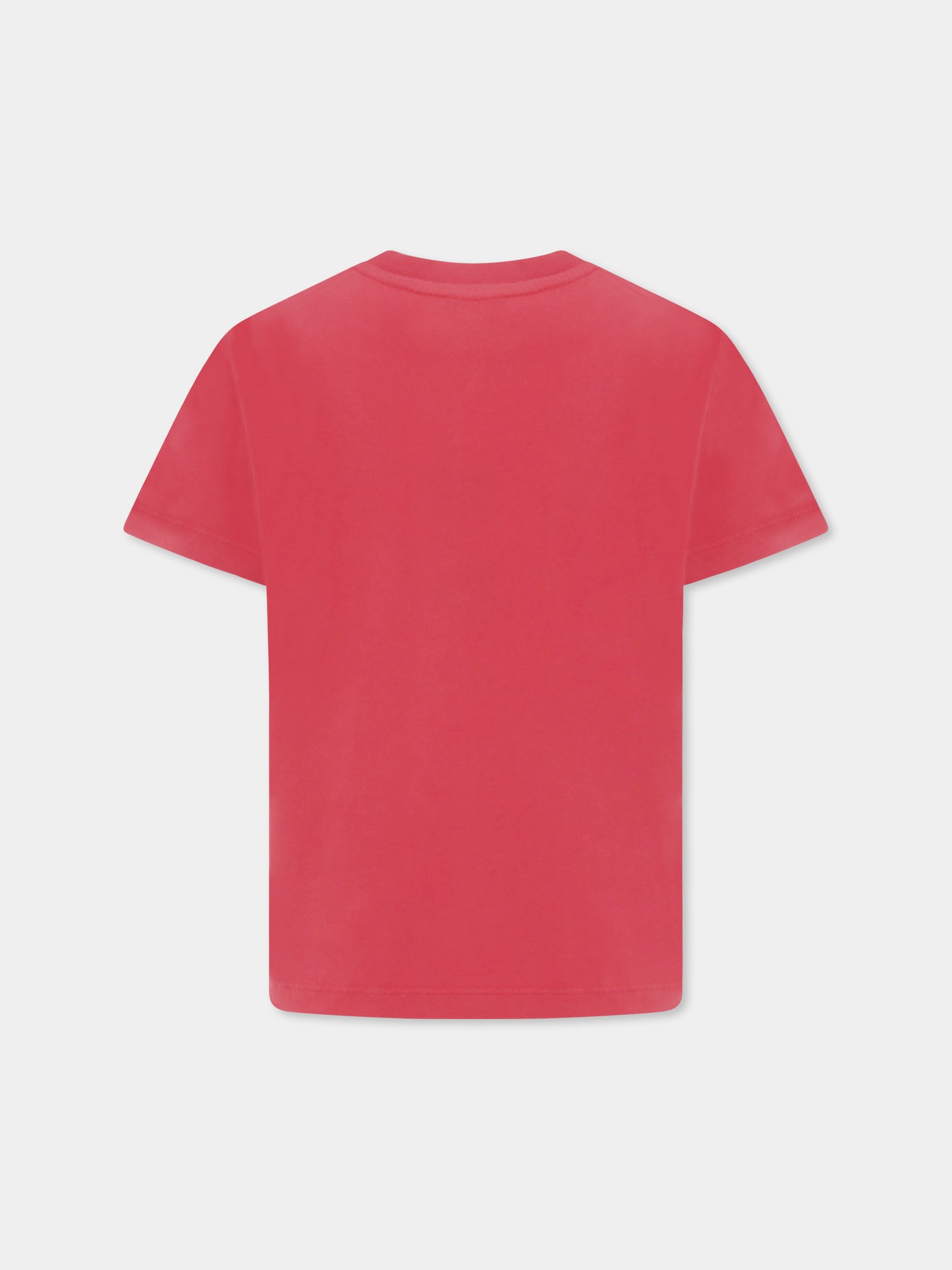 T-shirt rossa per bambino con logo,Fay Kids,FU8P41 Z2129 449
