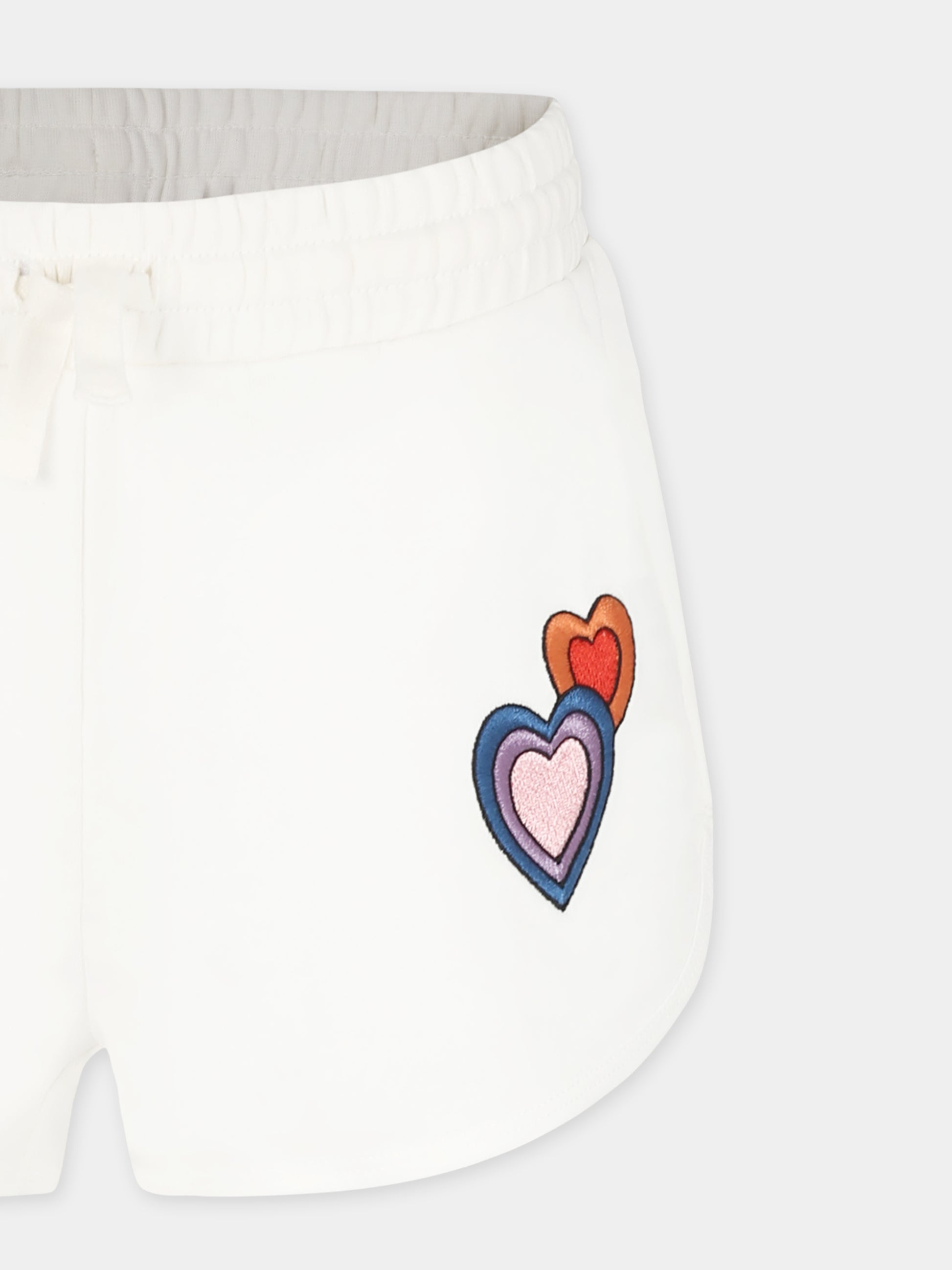 Shorts bianchi per bambina con cuori,Stella Mccartney Kids,TU6G09 Z0499 101