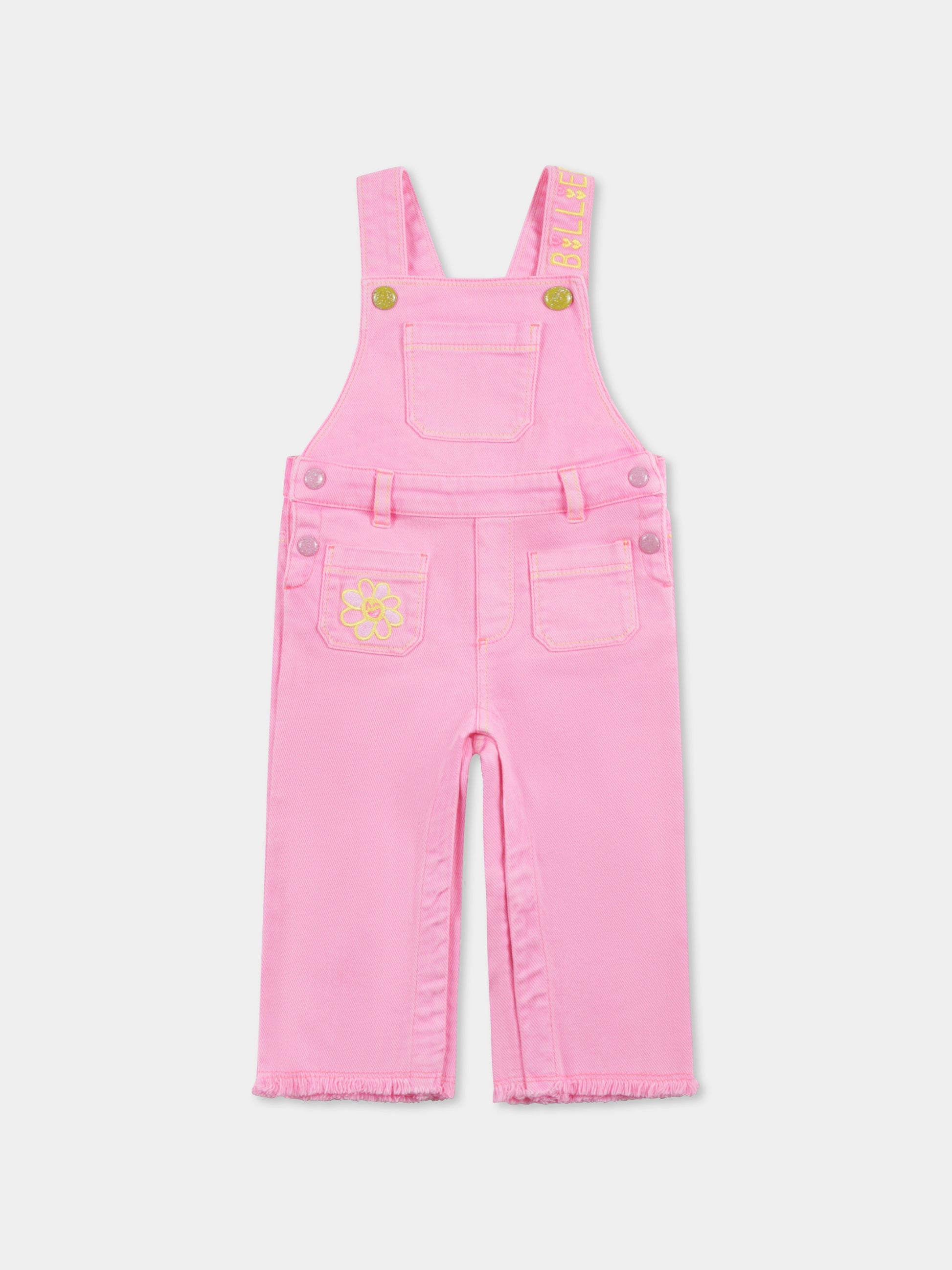 Salopette rosa per neonata con logo,Billieblush,U20033 462