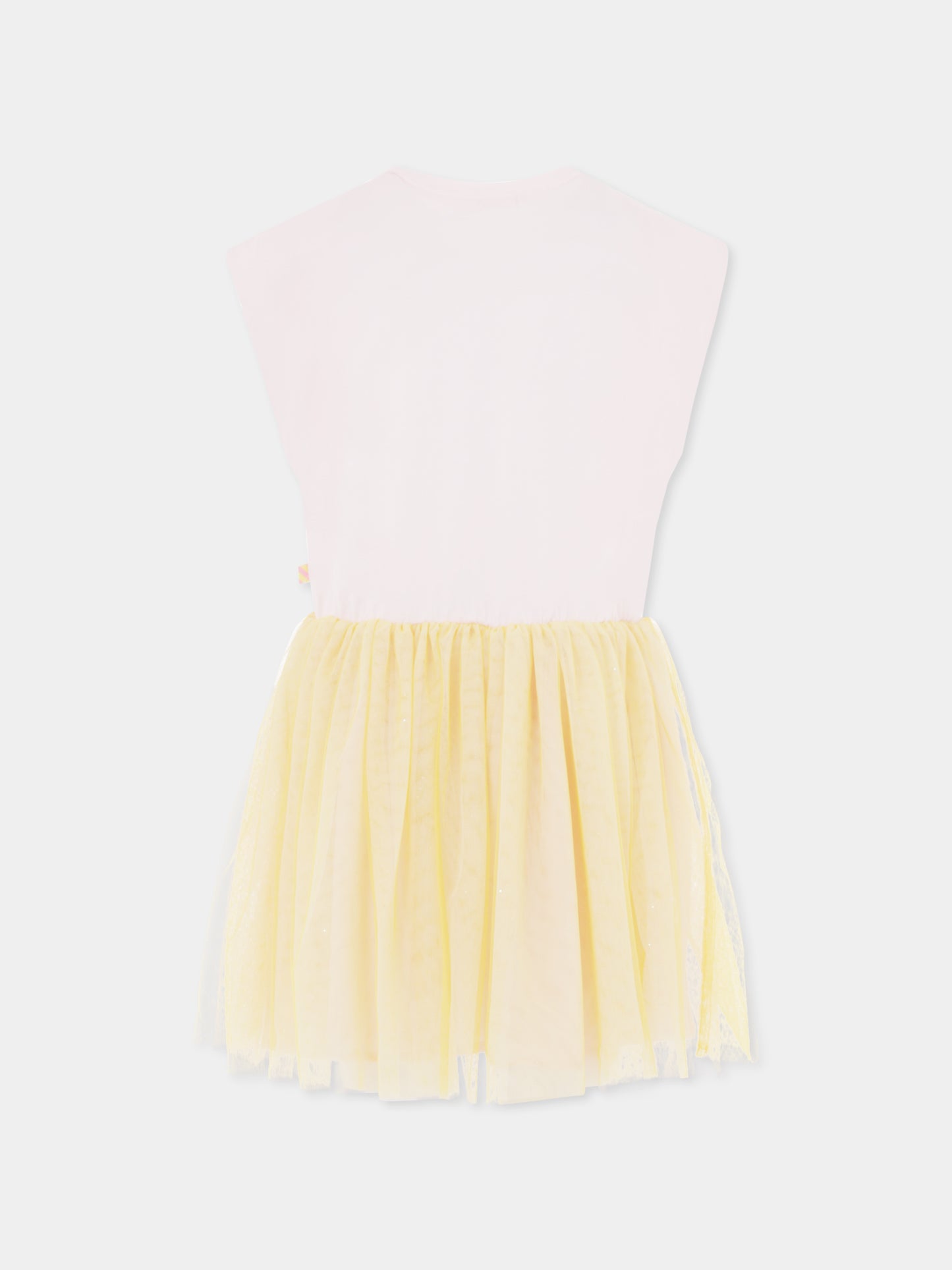 Multicolor dress for girl with flower