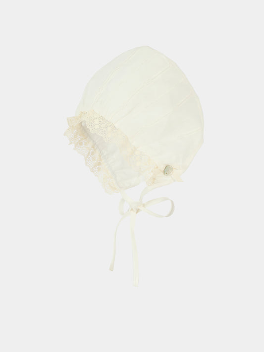 Cuffia avorio per neonata con fiocco,Paz Rodríguez,011 152836 60 T2020