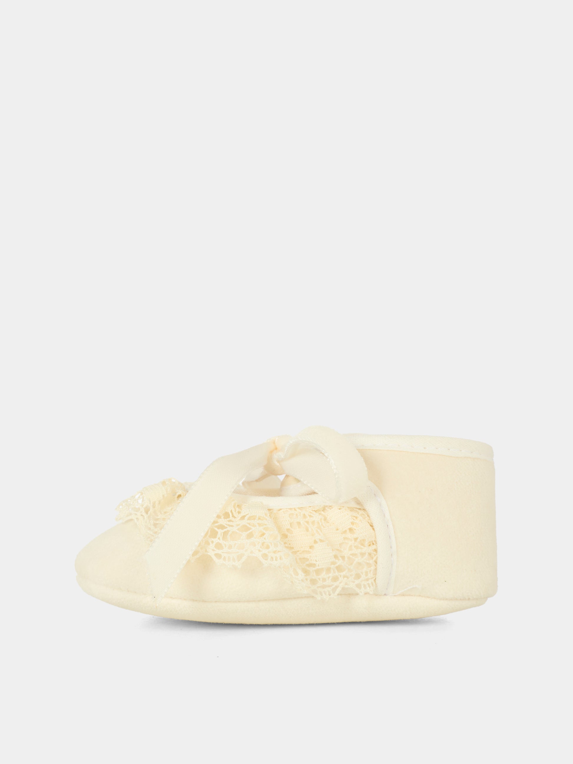 Ballerine avorio per neonata con pizzo,Paz Rodríguez,035 152847 60 T2001