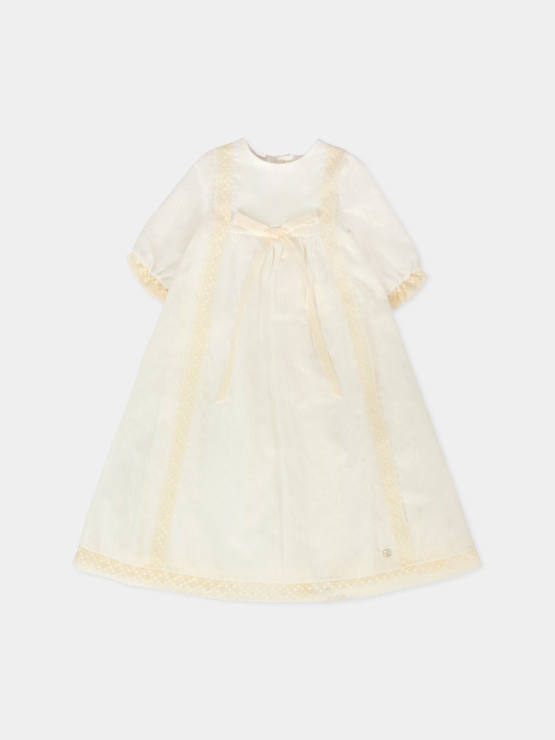 Vestito avorio per neonata con fiocco,Paz Rodríguez,008 152835 60 T2020