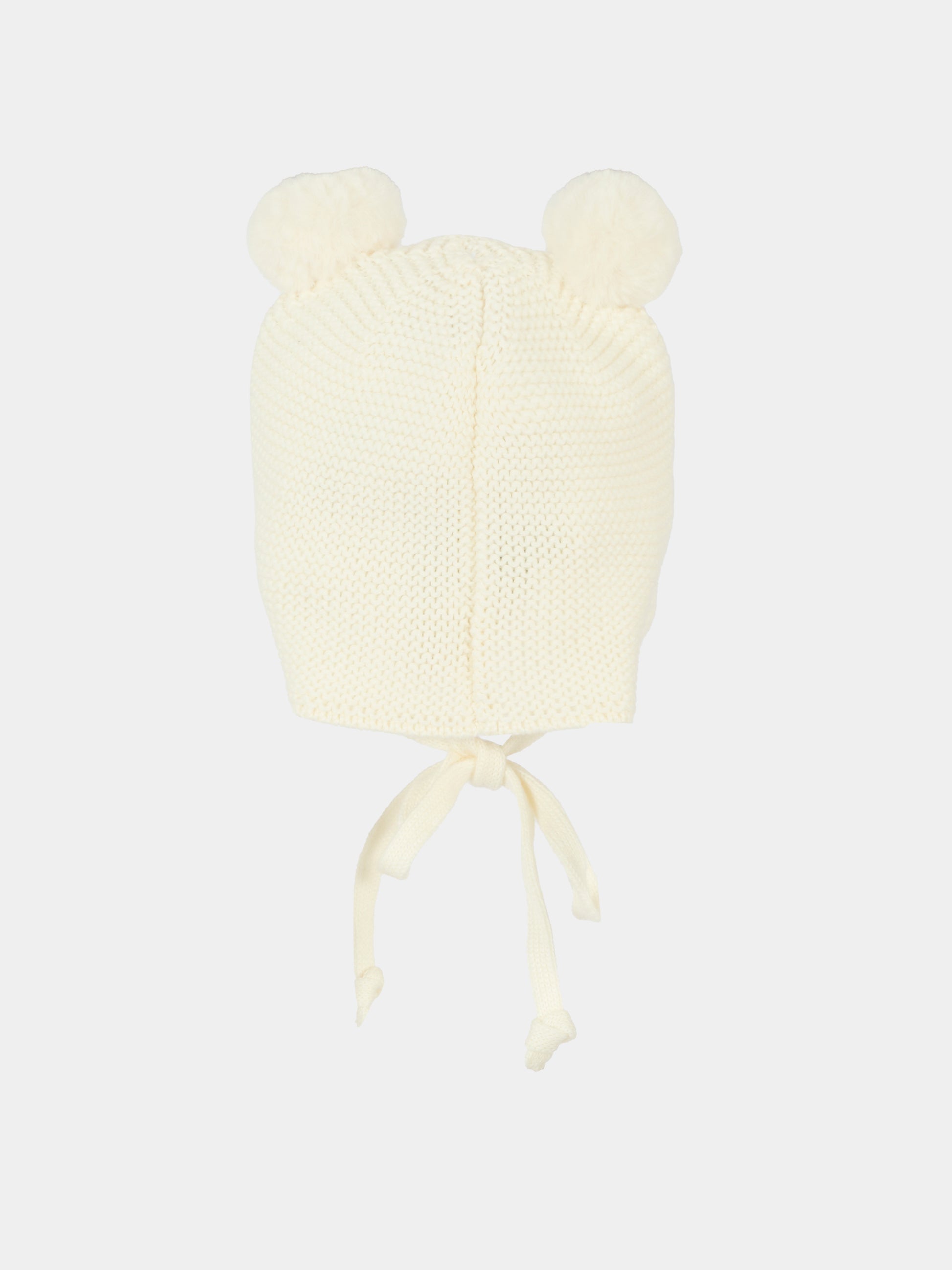 Berretto avorio per neonata con pompon,Paz Rodríguez,040 121187 60 H94
