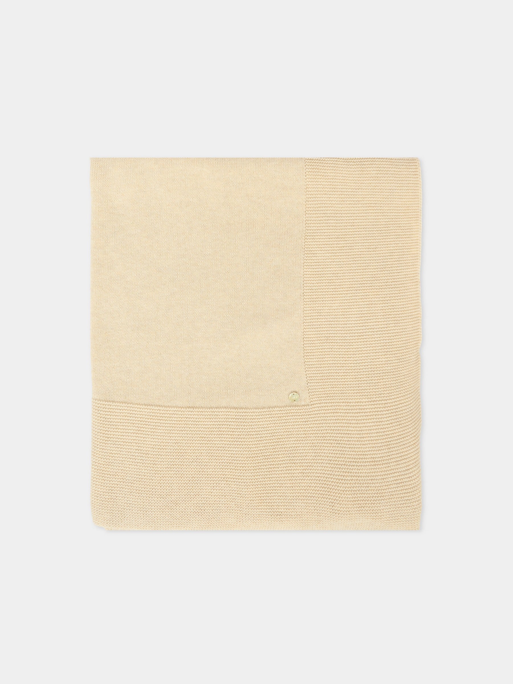 Coperta beige per neonati con logo,Paz Rodríguez,031 32184 73 H94