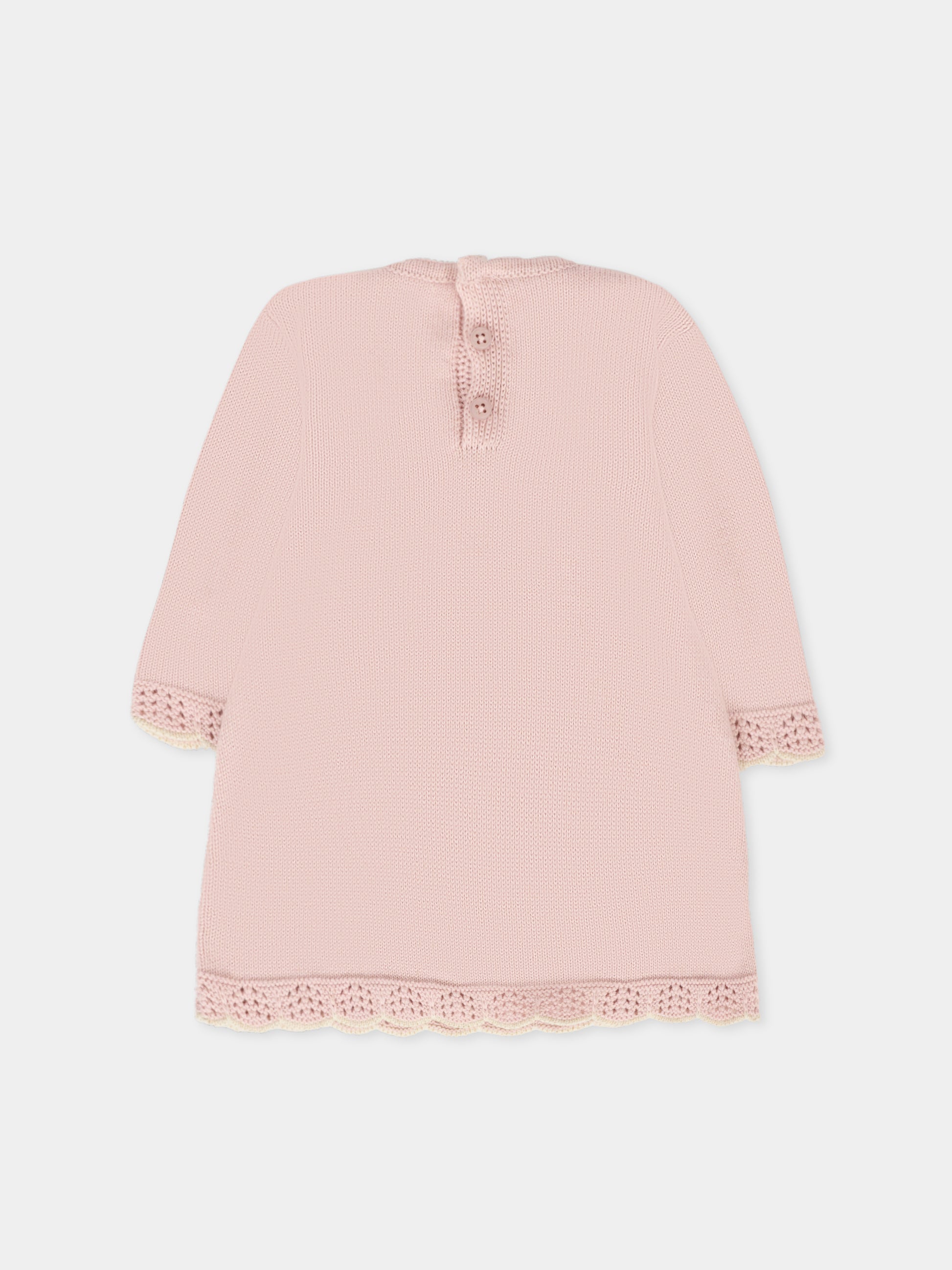 Vestito rosa per neonata con fiocco,Paz Rodríguez,004 123112 3273 H94