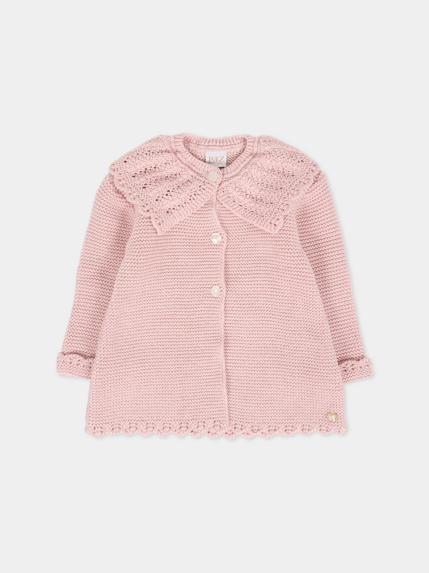 Cappotto rosa per neonata con logo,Paz Rodríguez,009 123100 32 H94