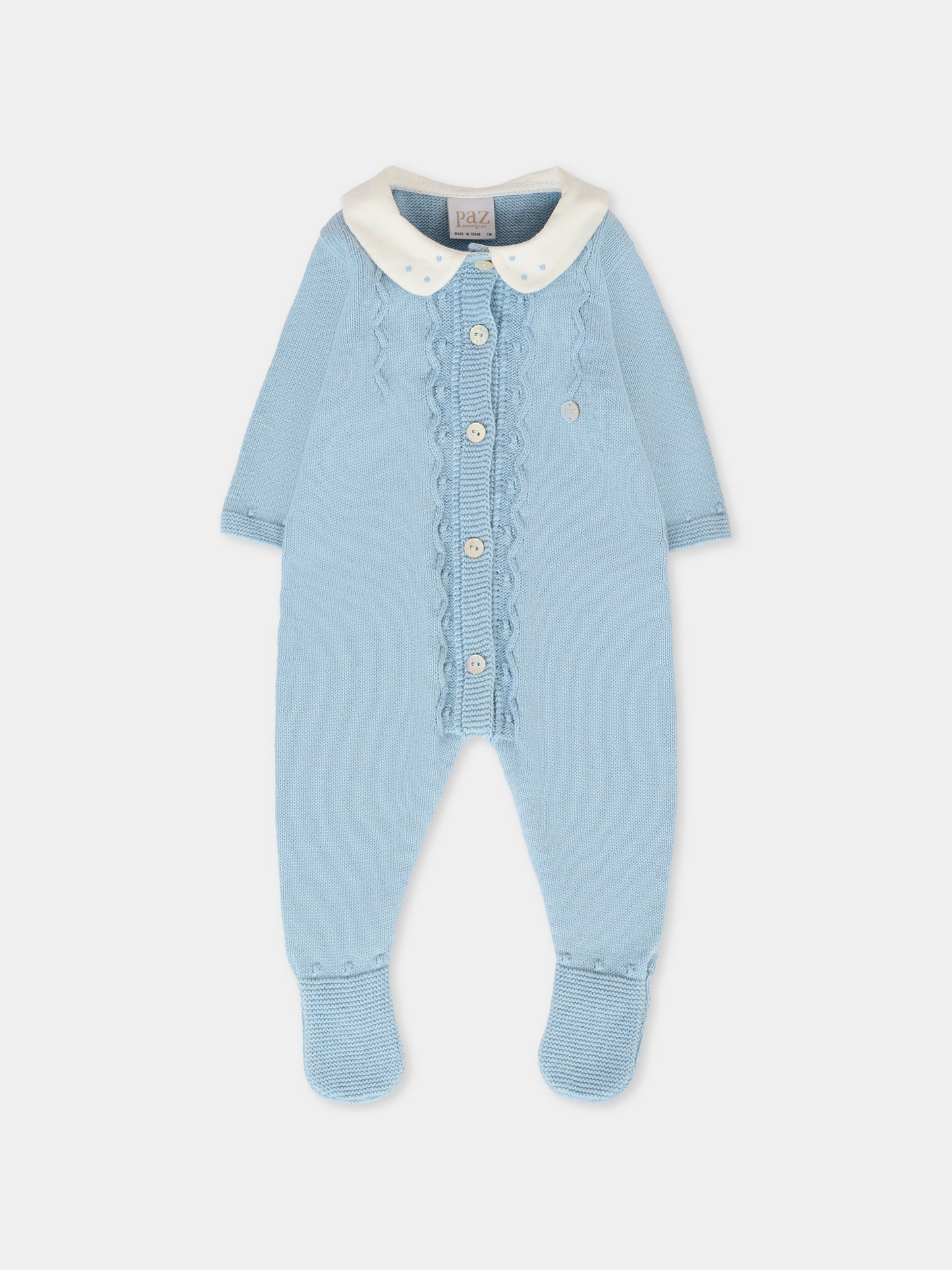 Tutina celeste per neonato con logo,Paz Rodríguez,005 123053 25 H94